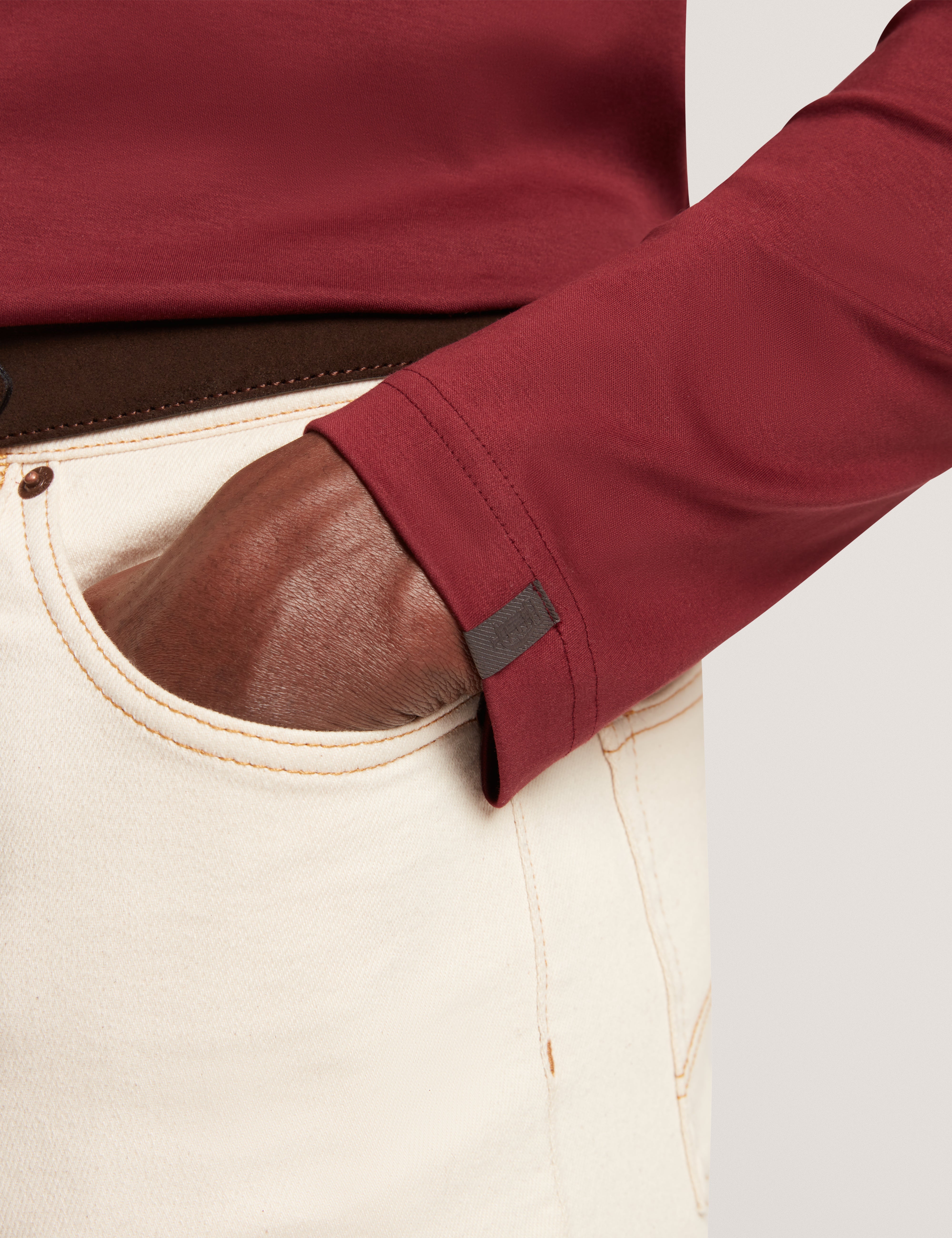 Ignac Long Sleeve Regular Soft Touch Polo Maroon