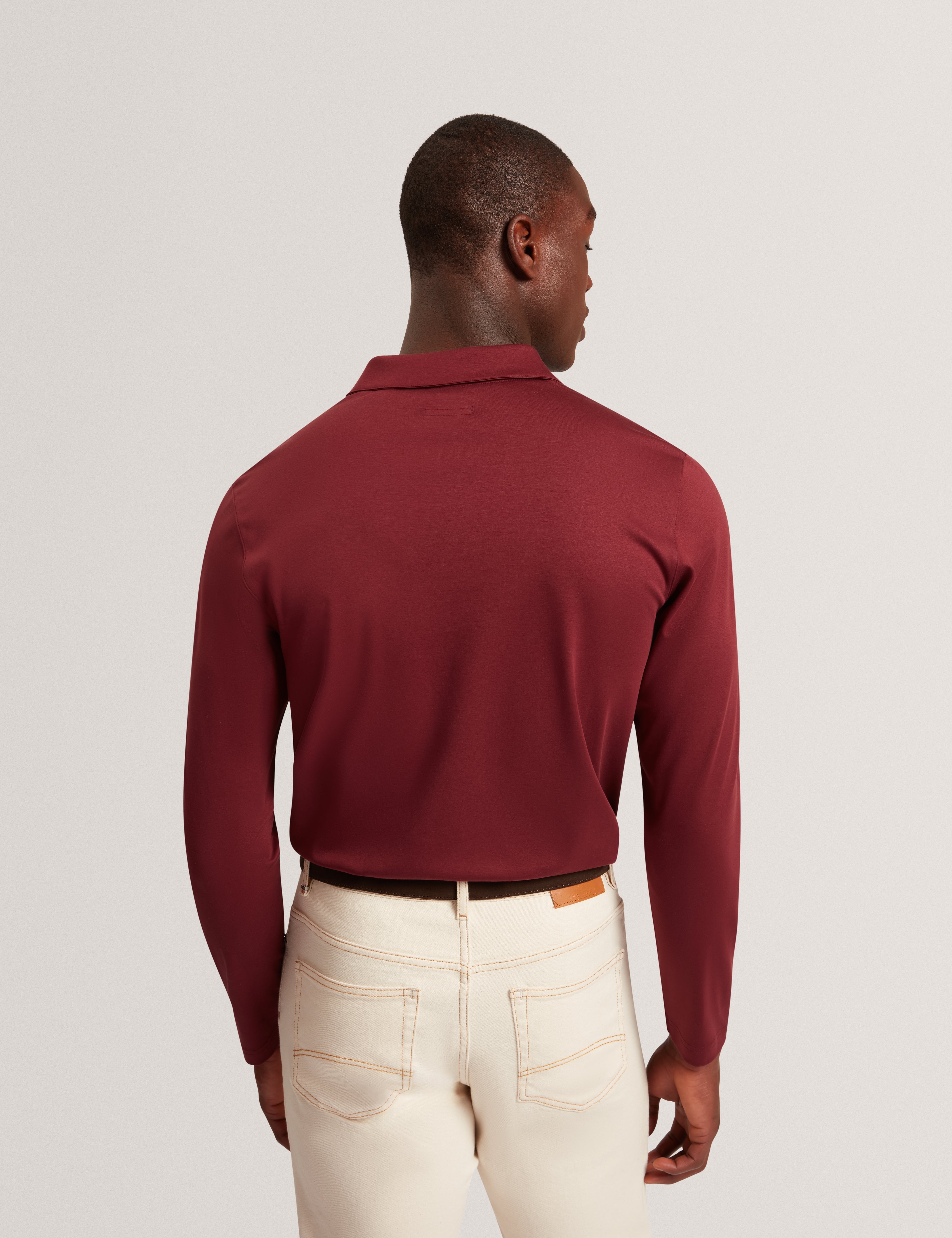 Ignac Long Sleeve Regular Soft Touch Polo Maroon