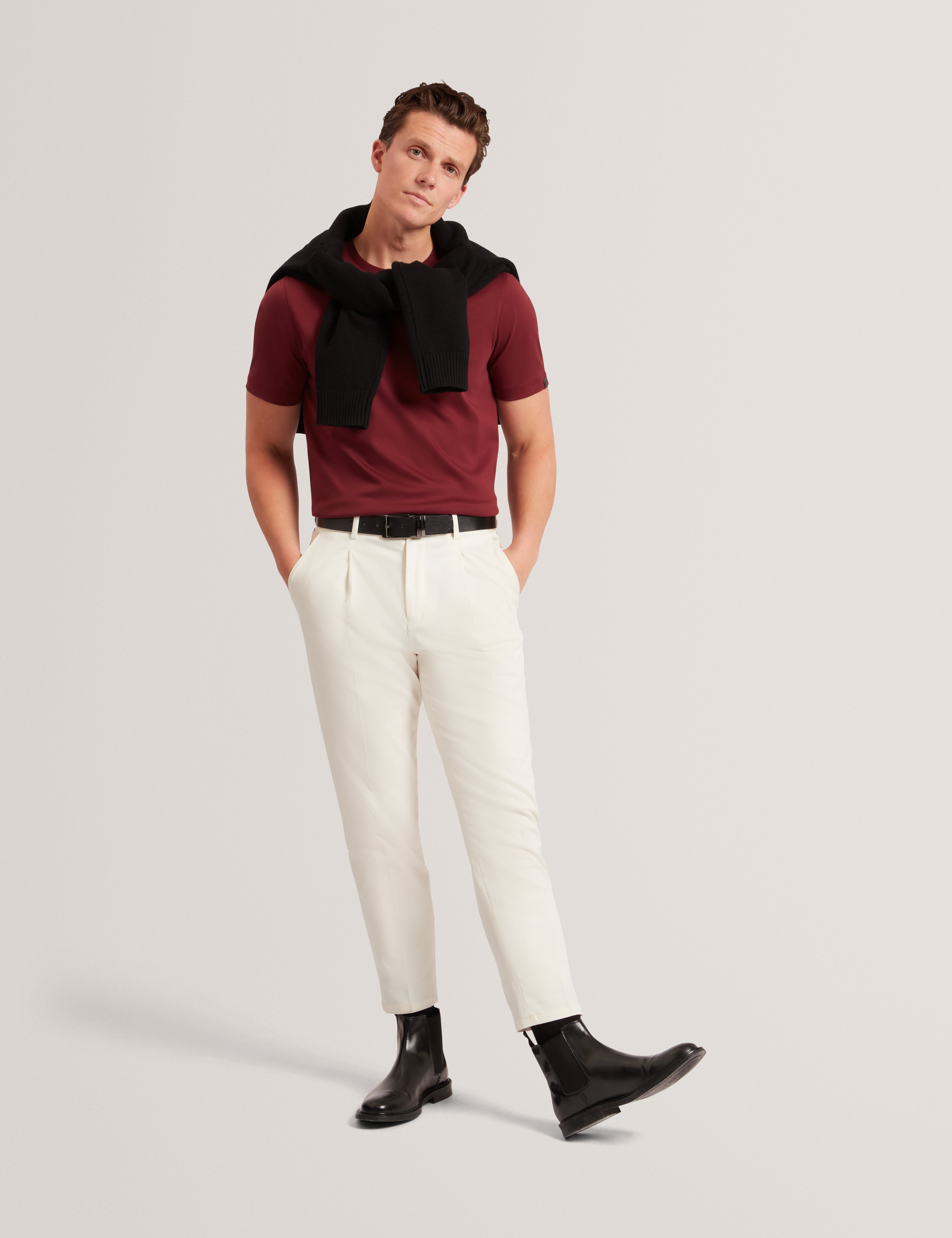 Konrrad Ss Regular Soft Touch T-Shirt Maroon