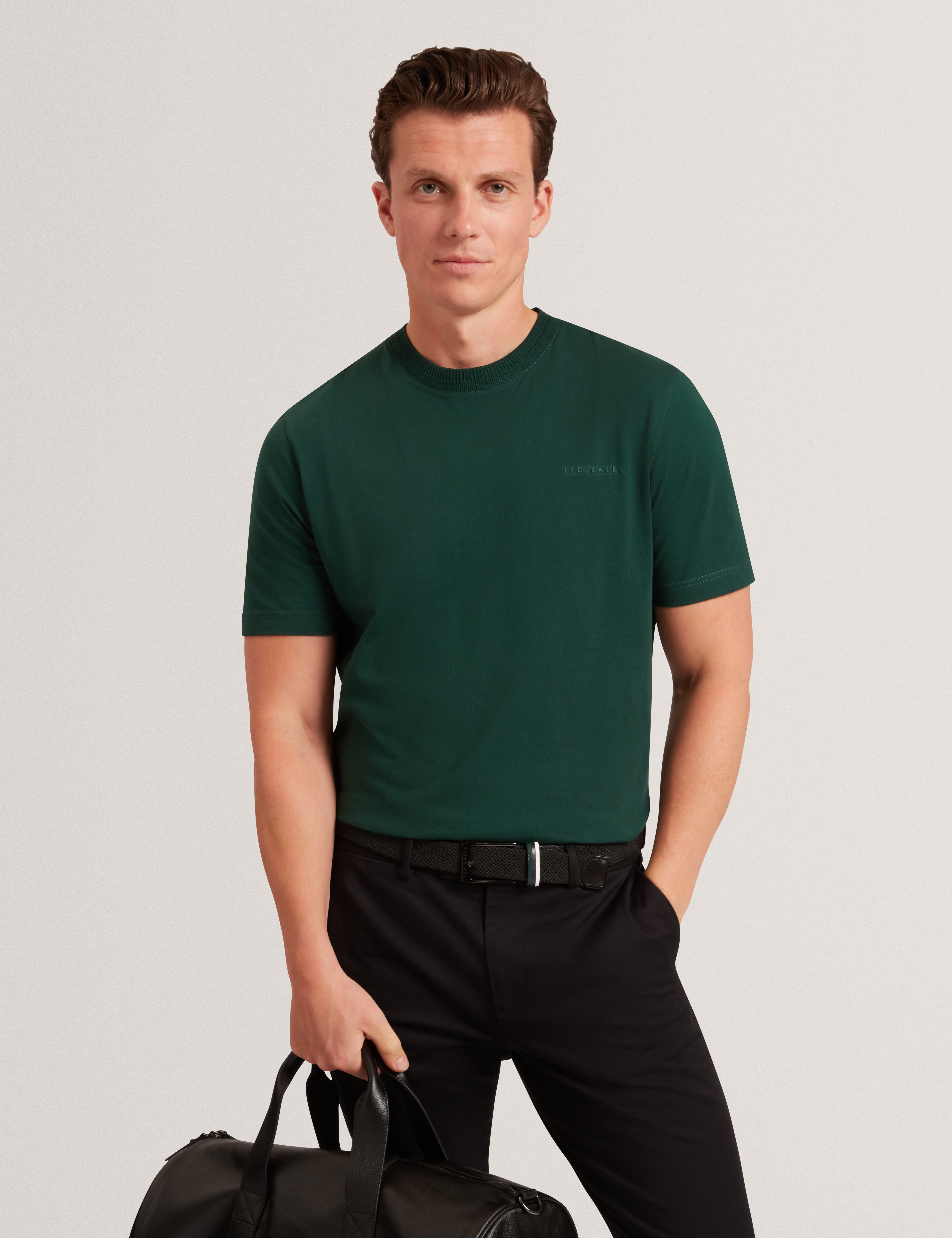 Lierts Branded Honeycomb Trim T-Shirt Dk-Green