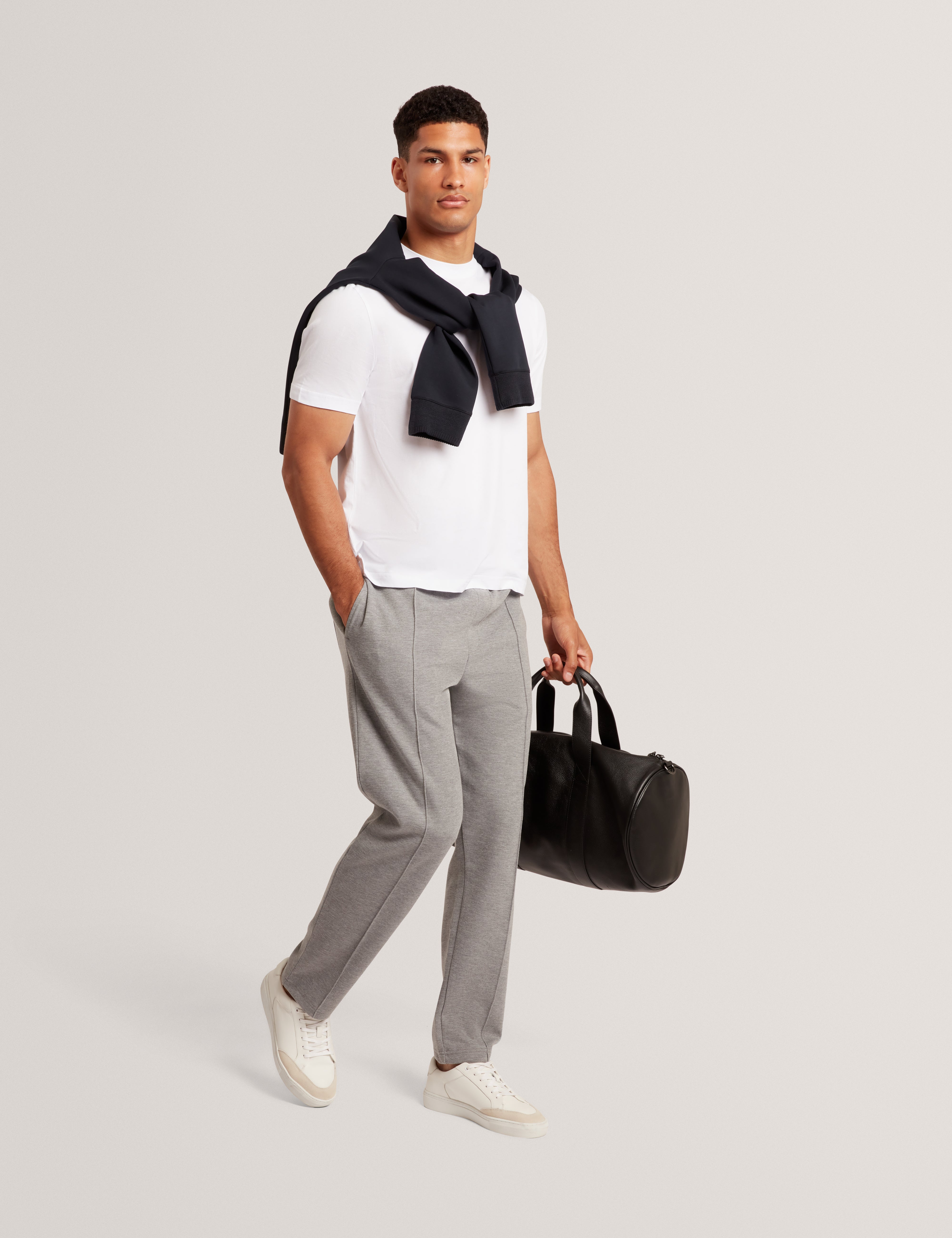 Lierts Branded Honeycomb Trim T-Shirt White