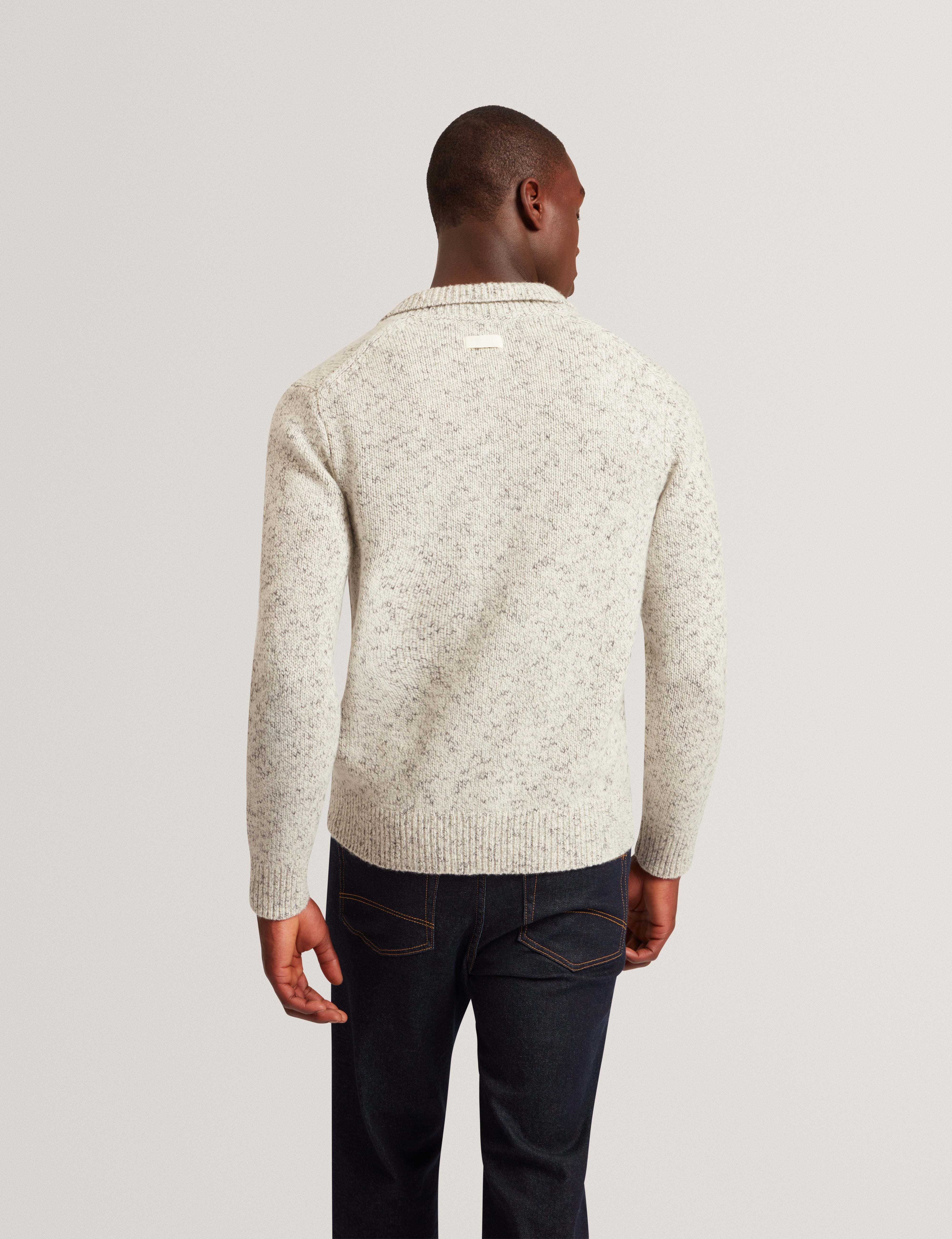 Berreto Relaxed Open Neck Twisted Polo Lt-Grey