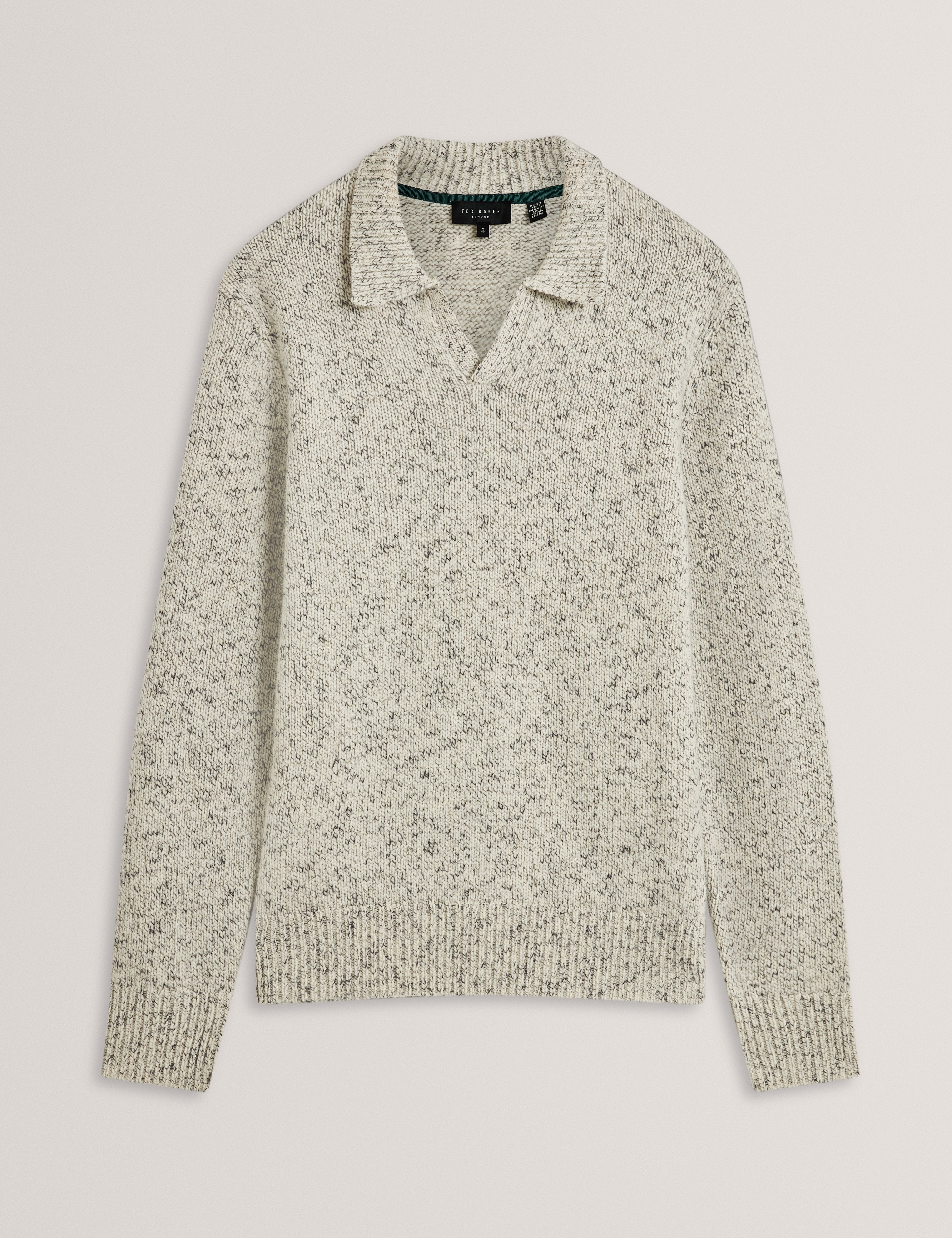 Berreto Relaxed Open Neck Twisted Polo Lt-Grey