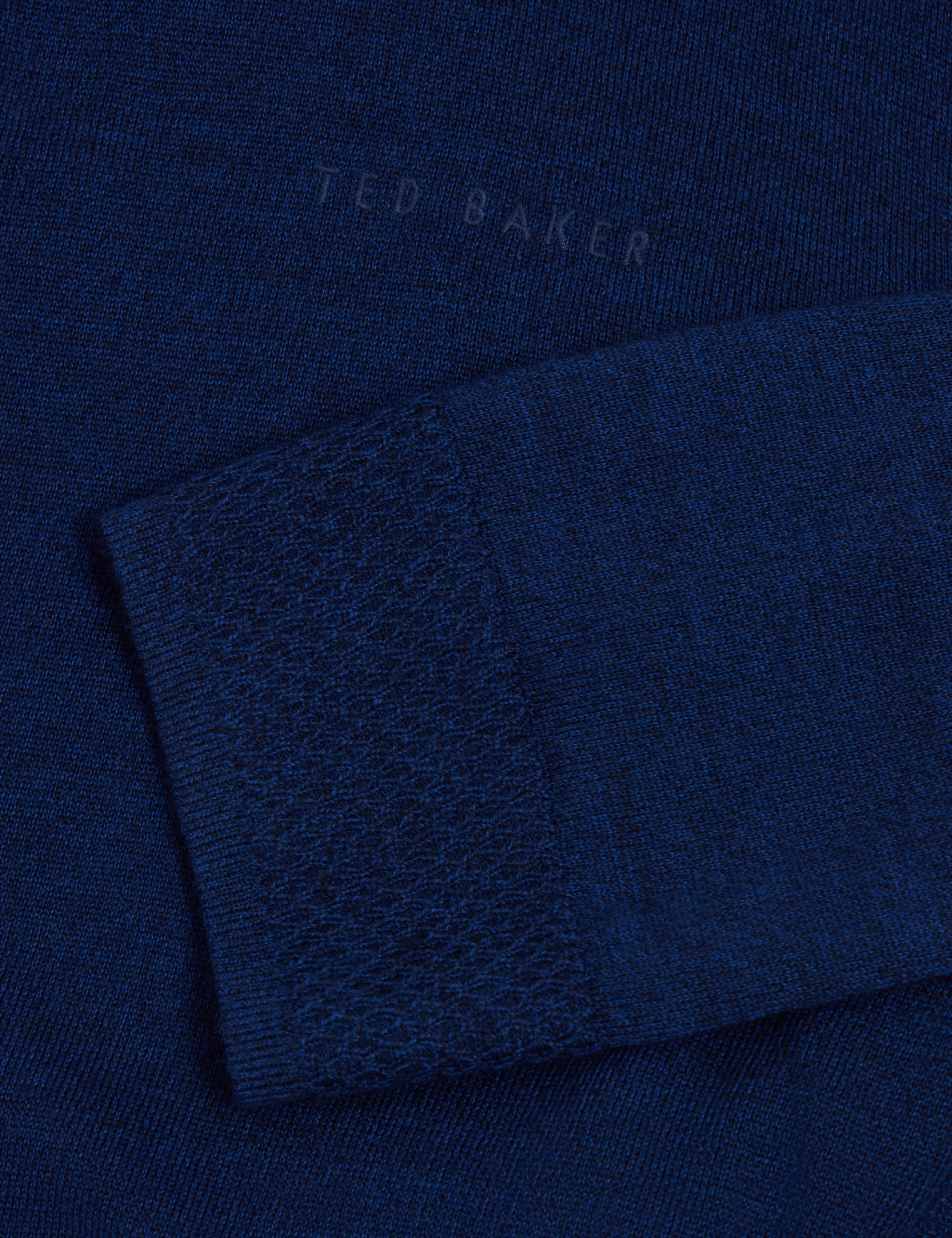 Tarence Branded Merino Knitted Hoodie Navy