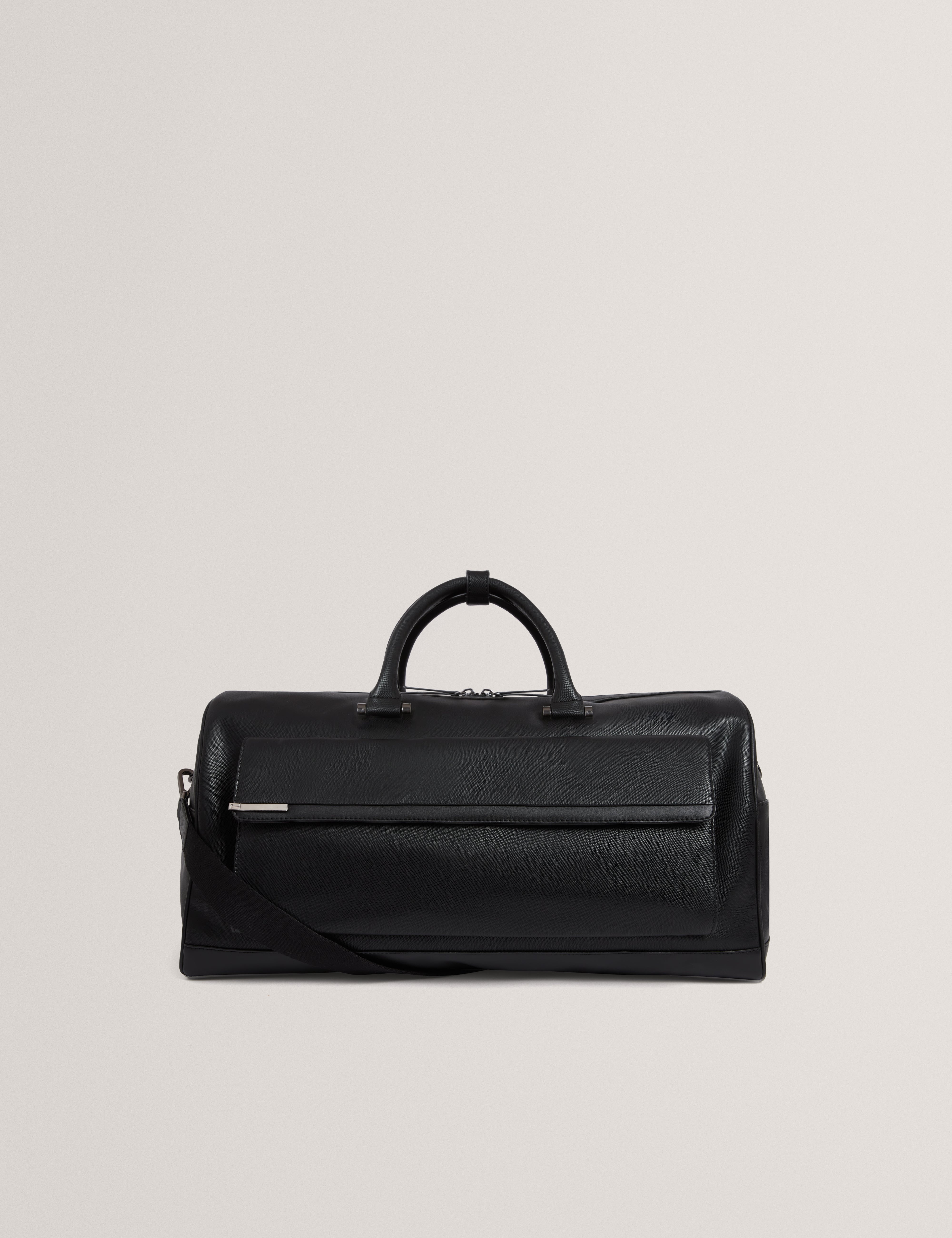 Samber Tie Bar Detail Pu Holdall Bag Black