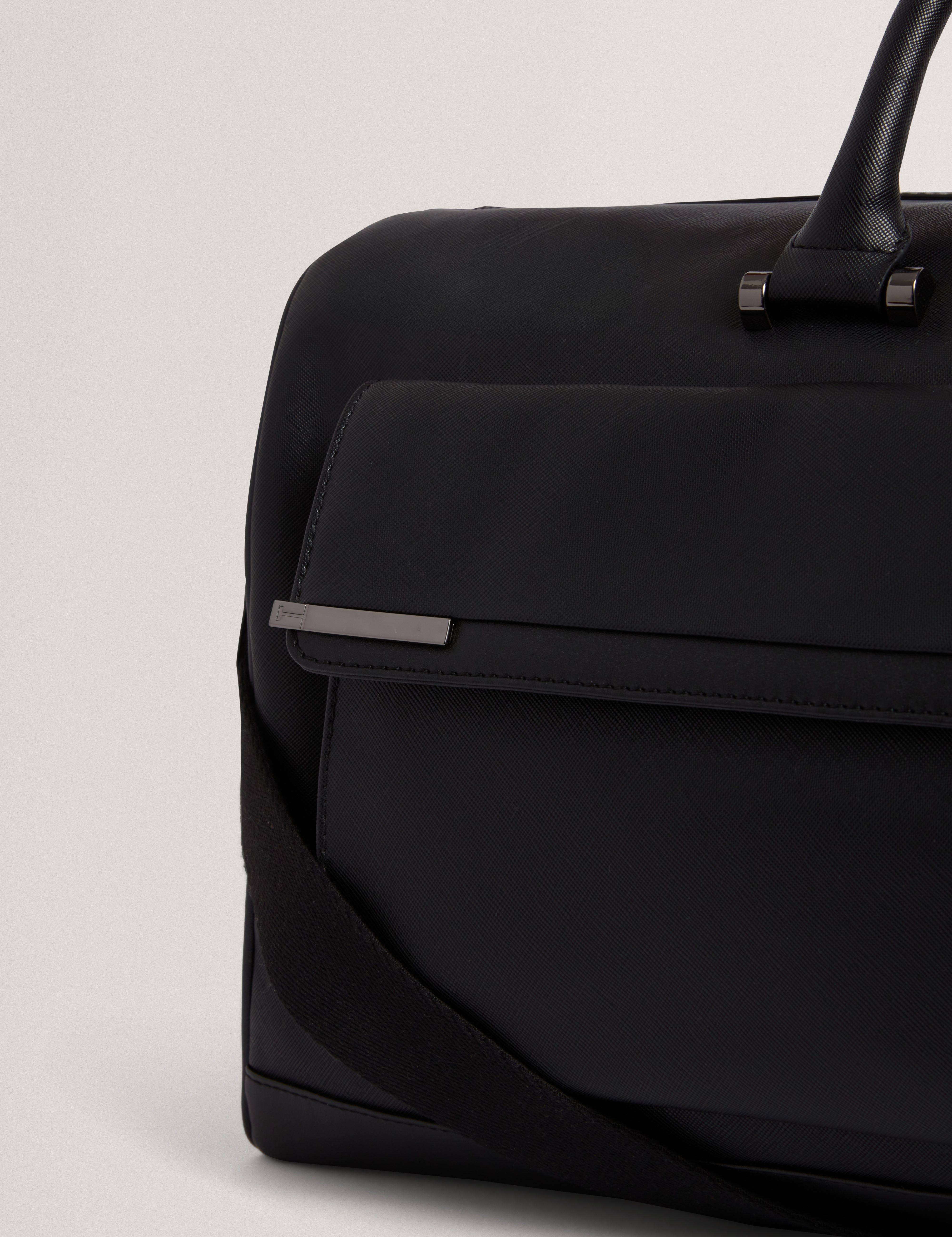 Samber Tie Bar Detail Pu Holdall Bag Black
