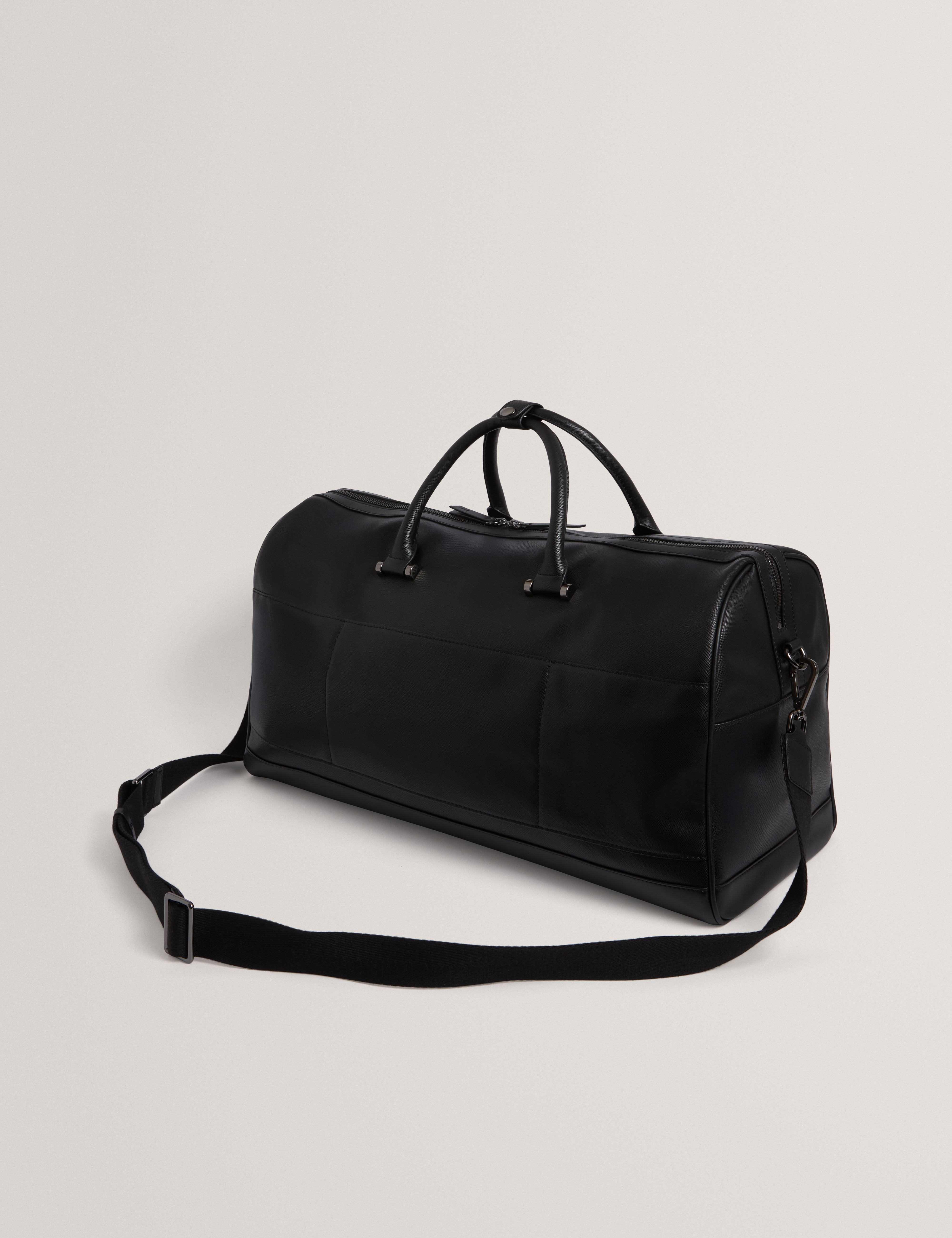Samber Tie Bar Detail Pu Holdall Bag Black