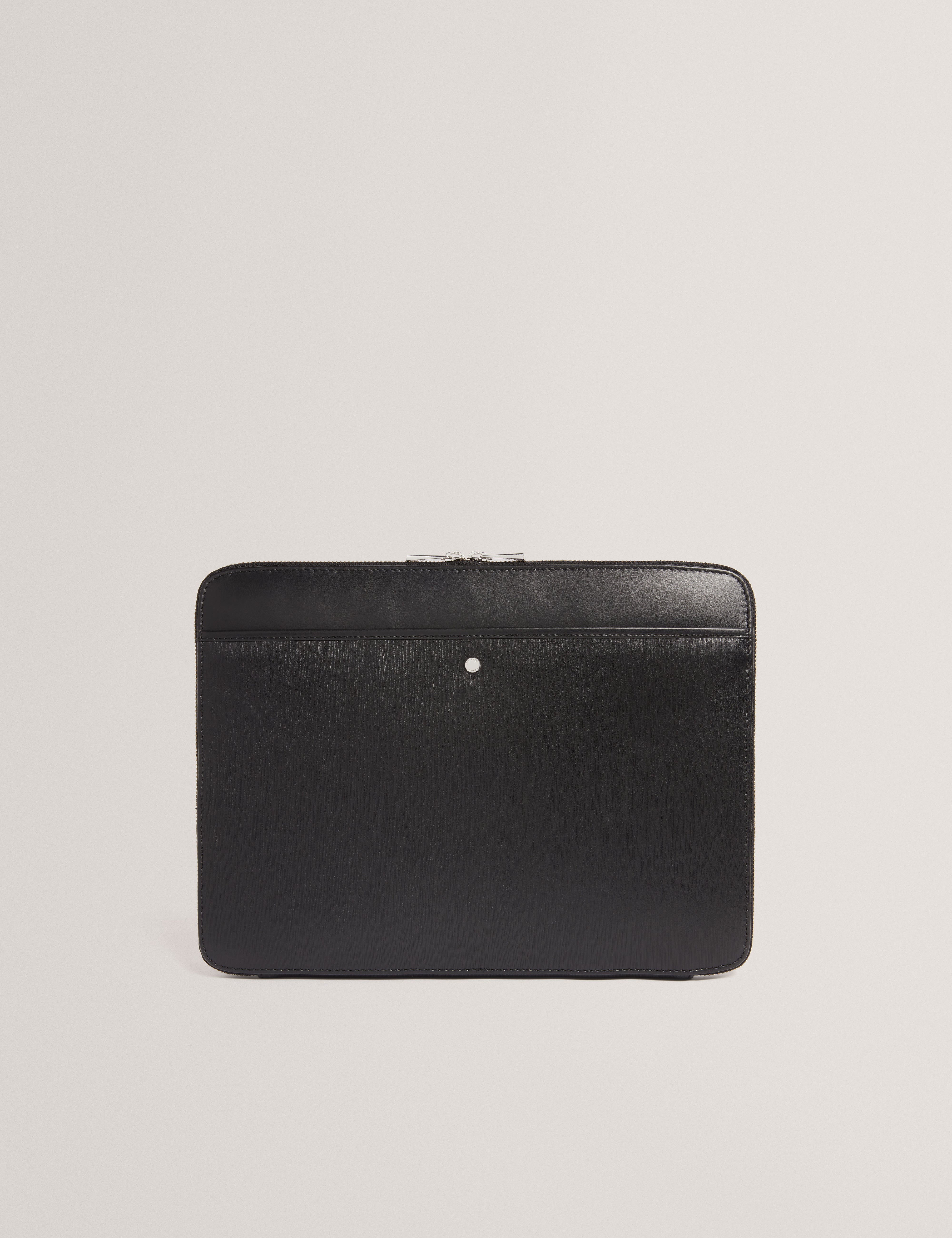 Barkers Bark Texture Leather 13 Inch Laptop Case Black