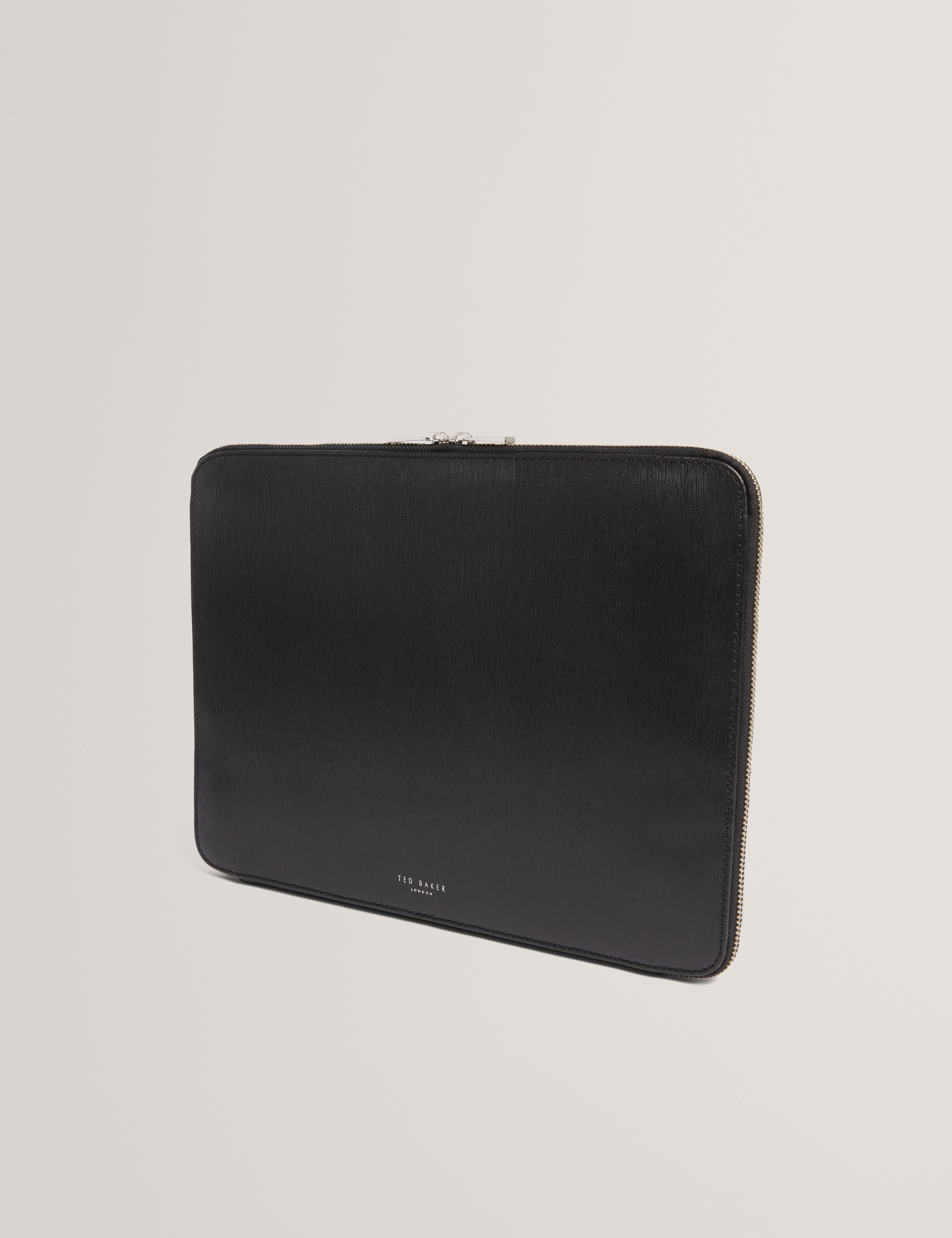 Barkers Bark Texture Leather 13 Inch Laptop Case Black