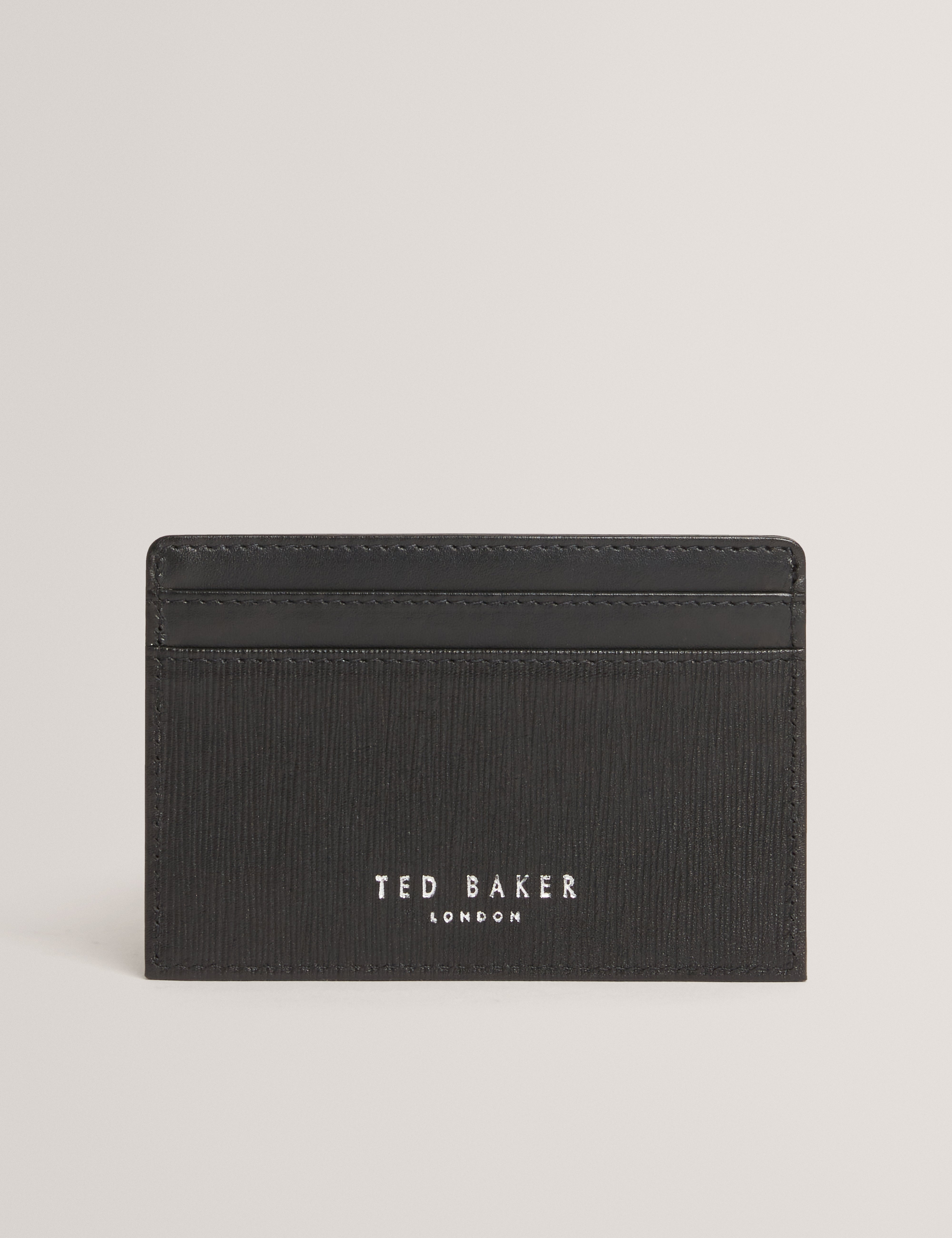 Barnell Bark Texture Leather Keyring Cardholder Black