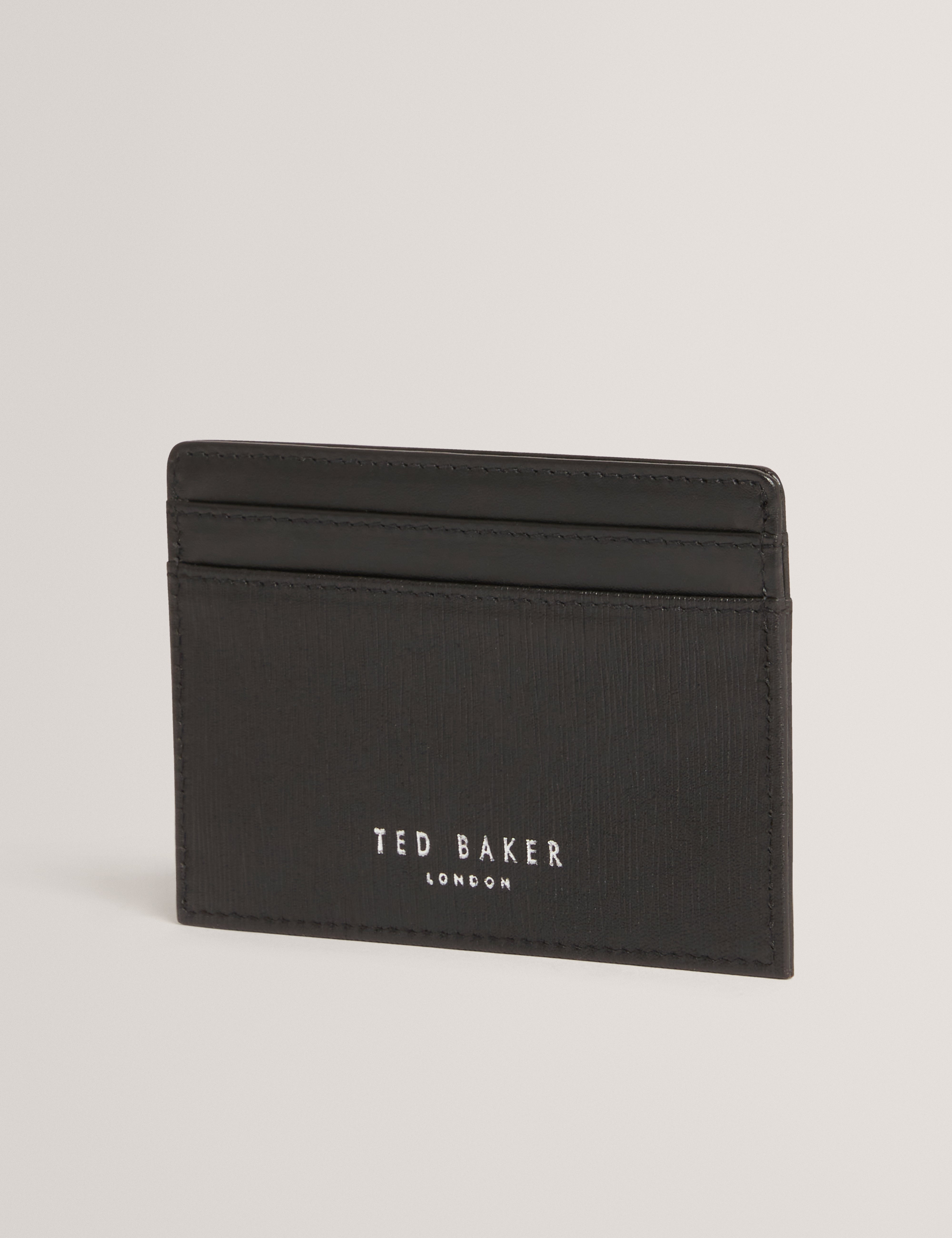 Barnell Bark Texture Leather Keyring Cardholder Black