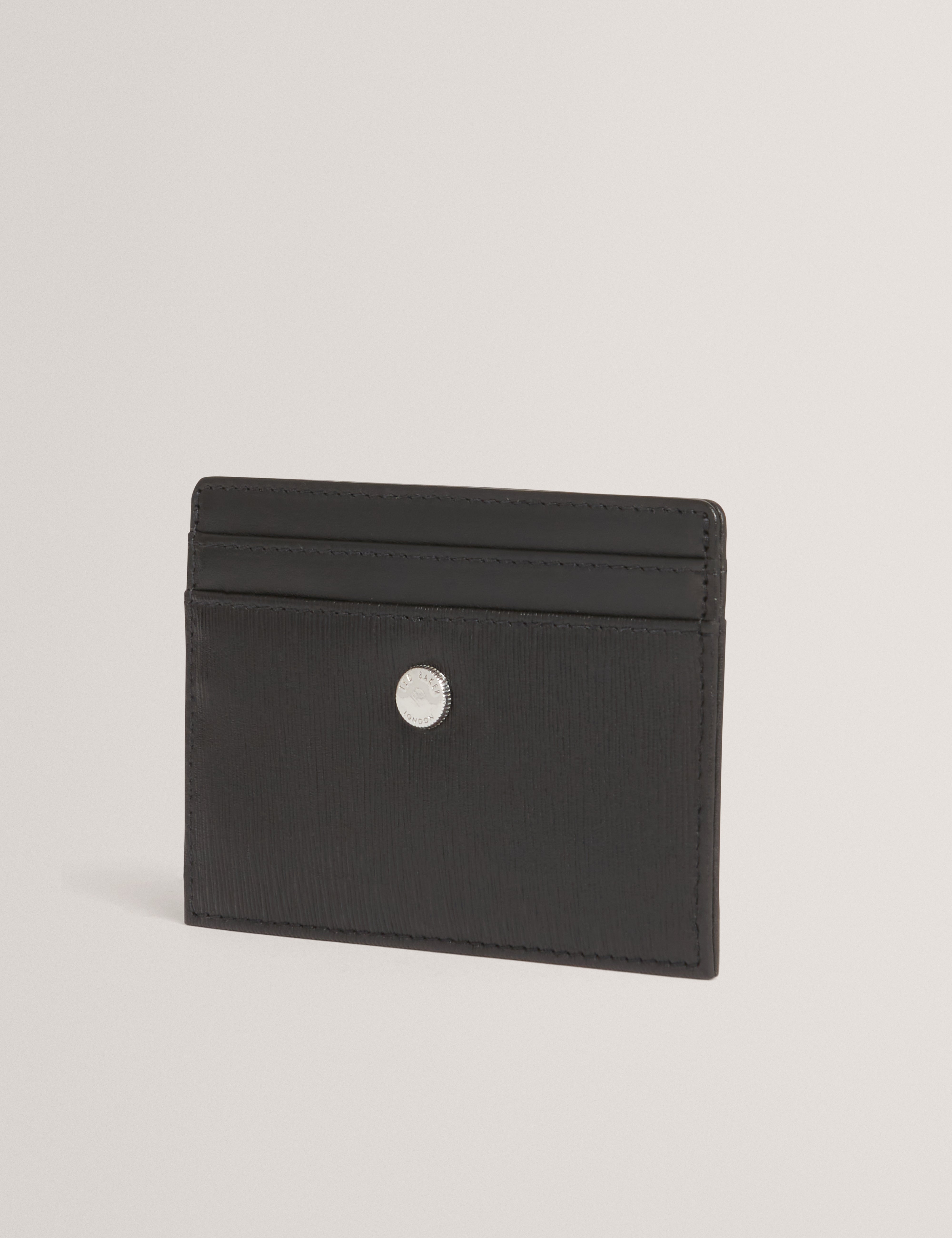 Barnell Bark Texture Leather Keyring Cardholder Black