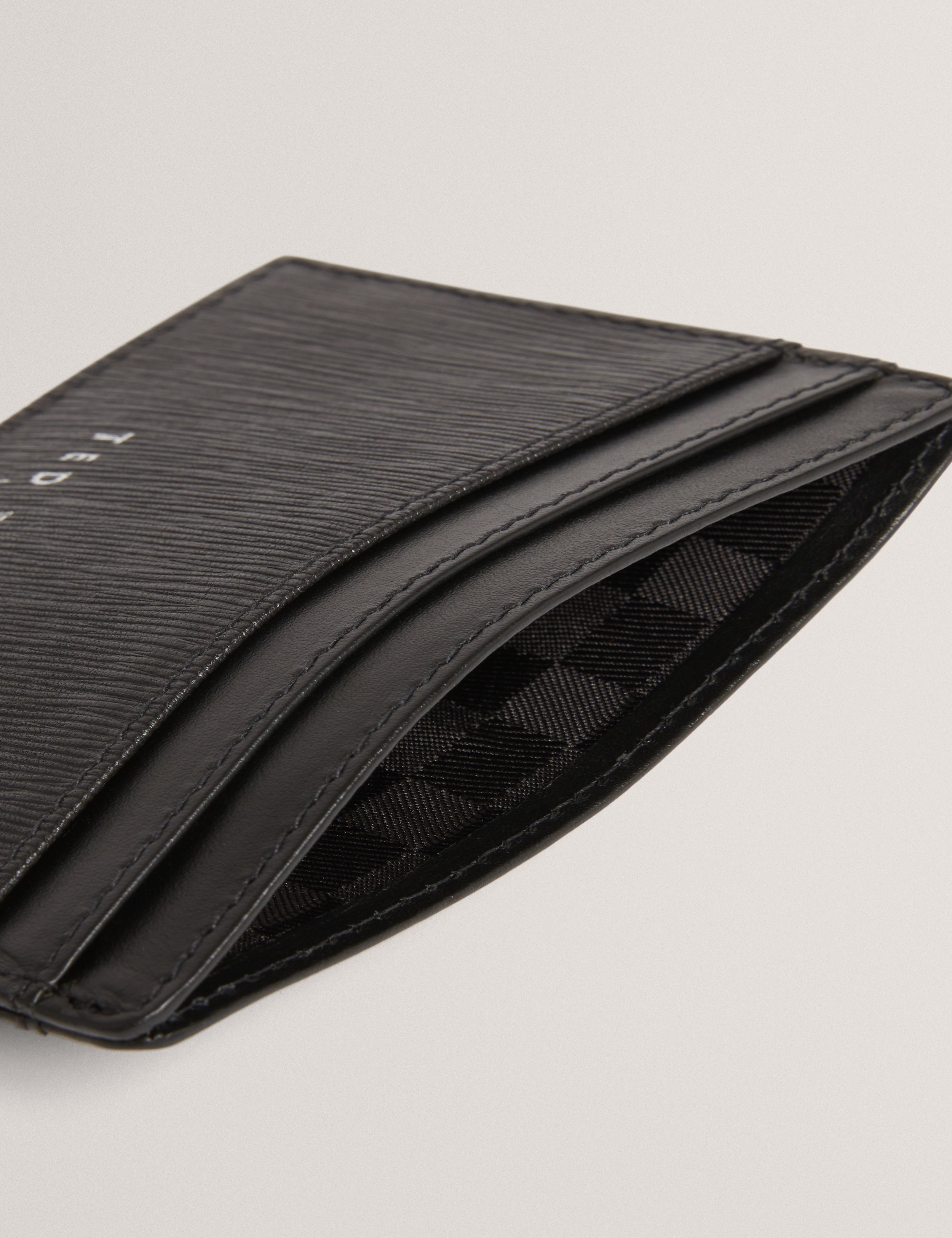 Barnell Bark Texture Leather Keyring Cardholder Black