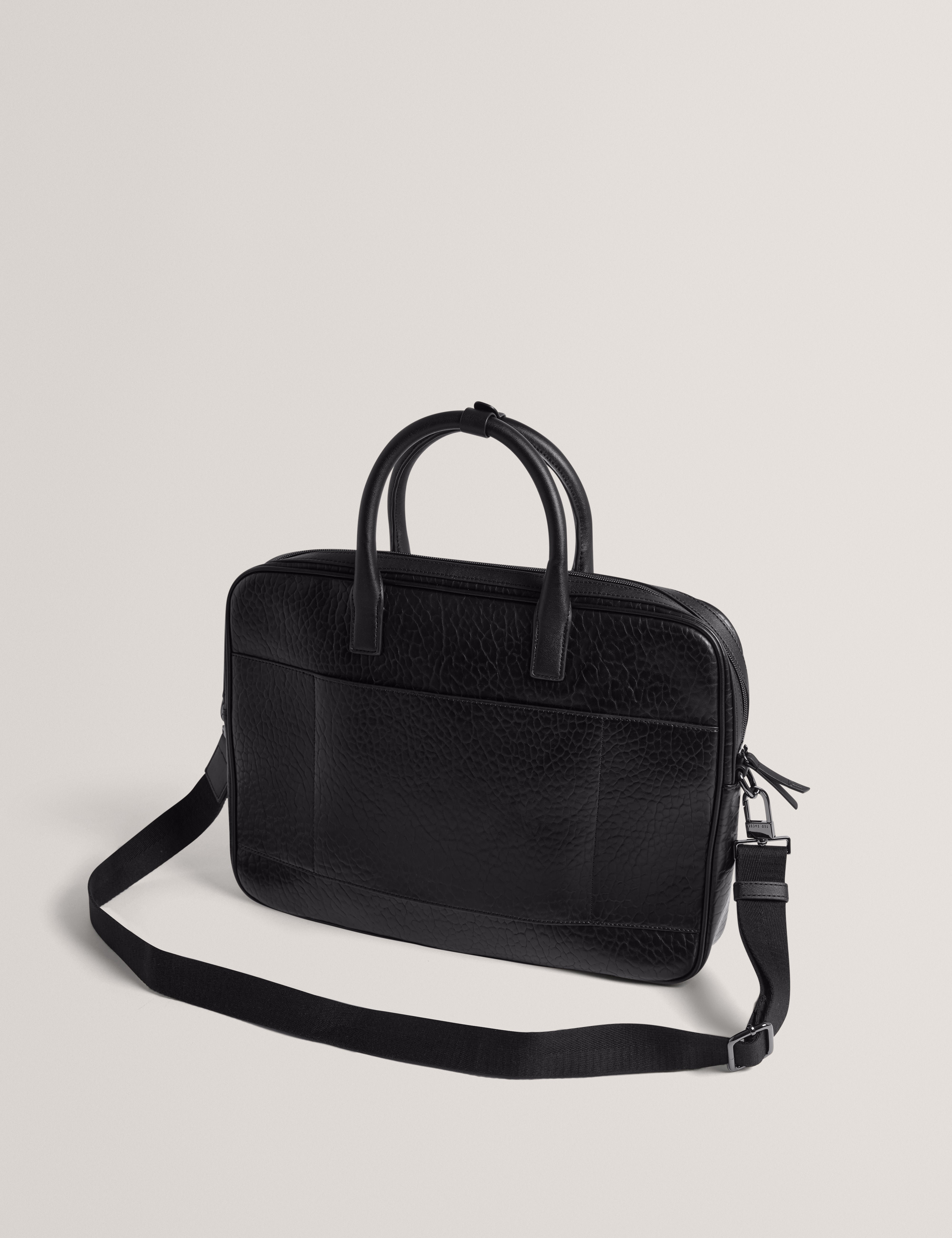 Pedrro Pebbled Pu Document Bag Black