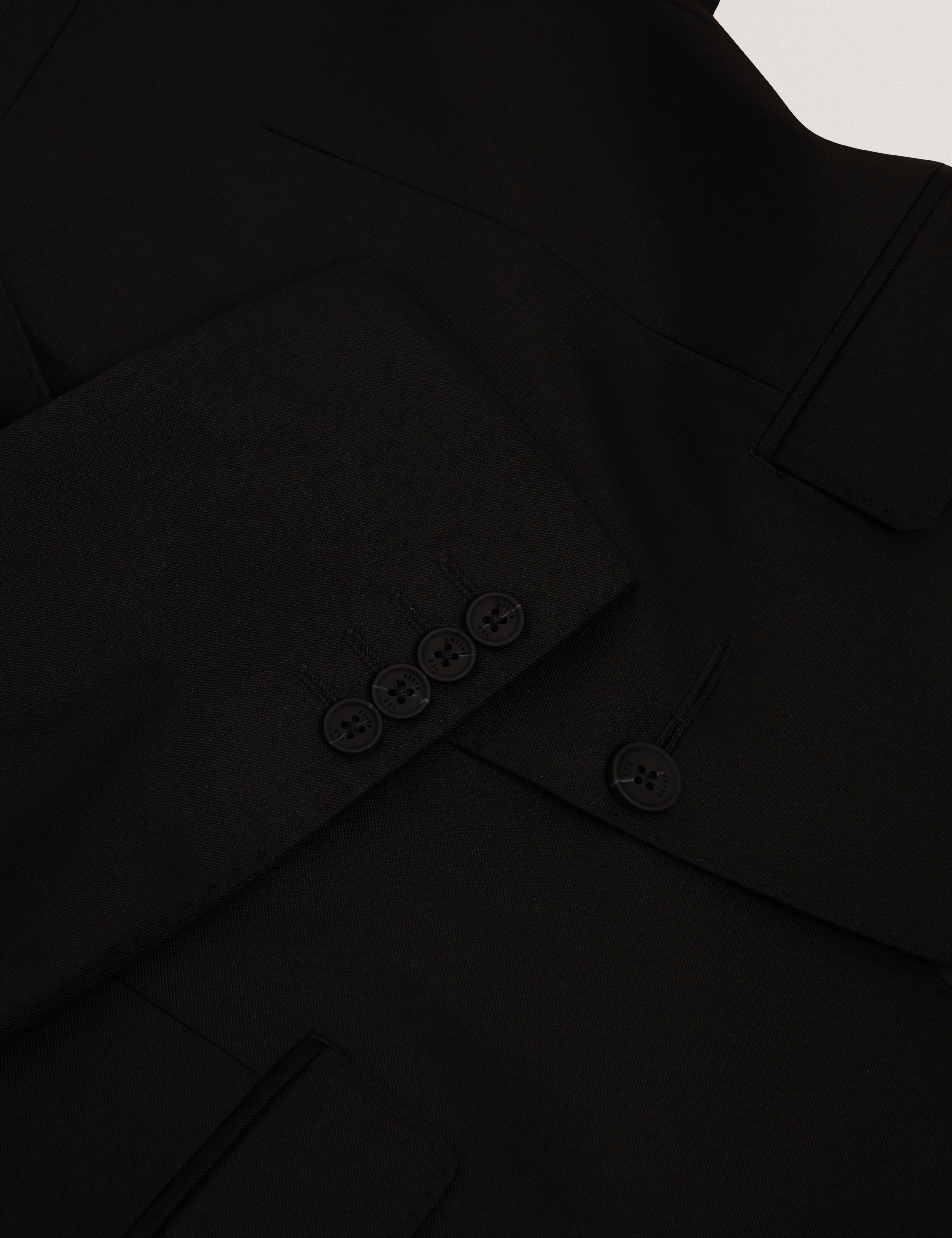Saisonj Slim Fit Wool Blend Suit Blazer With Str Black