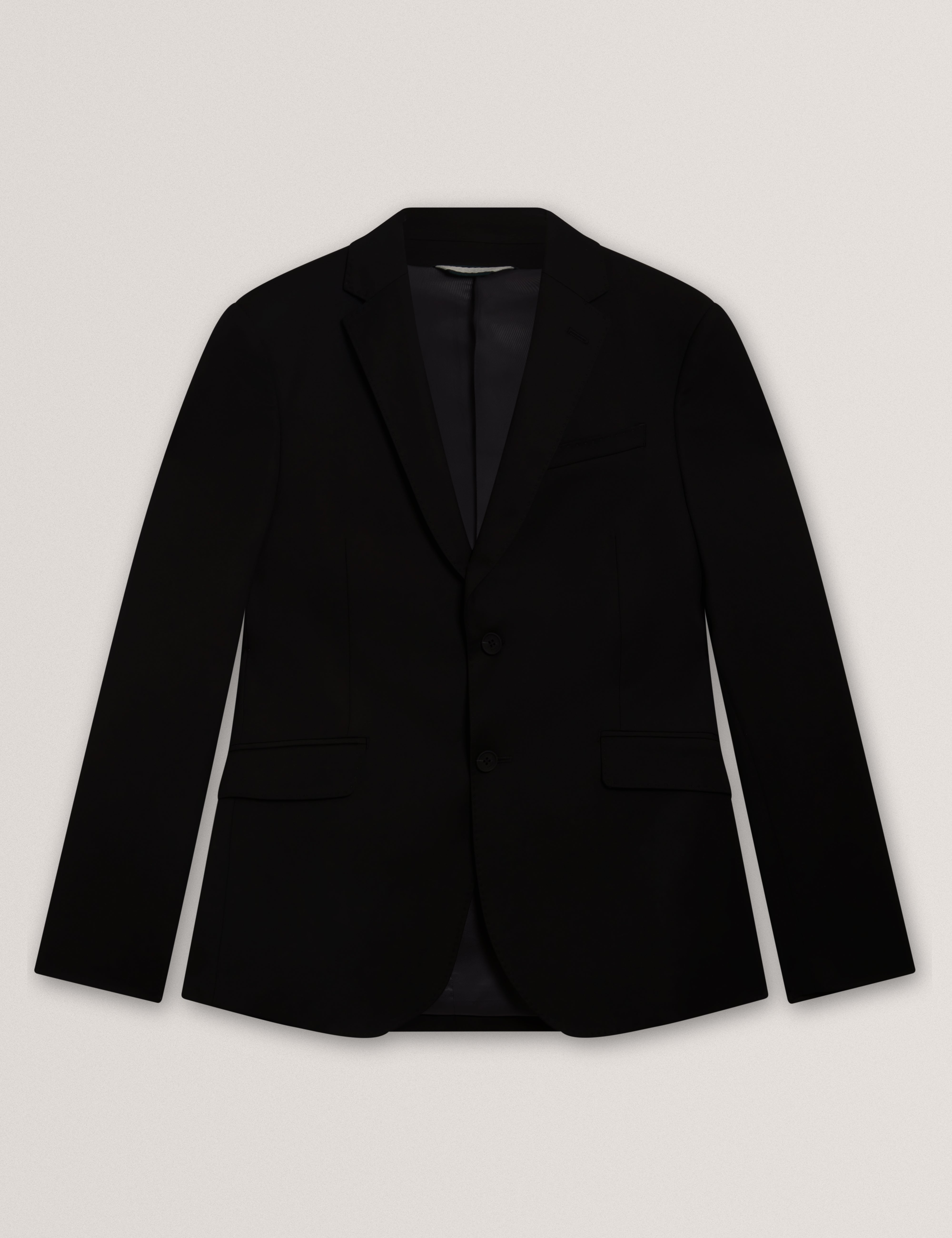 Saisonj Slim Fit Wool Blend Suit Blazer With Str Black