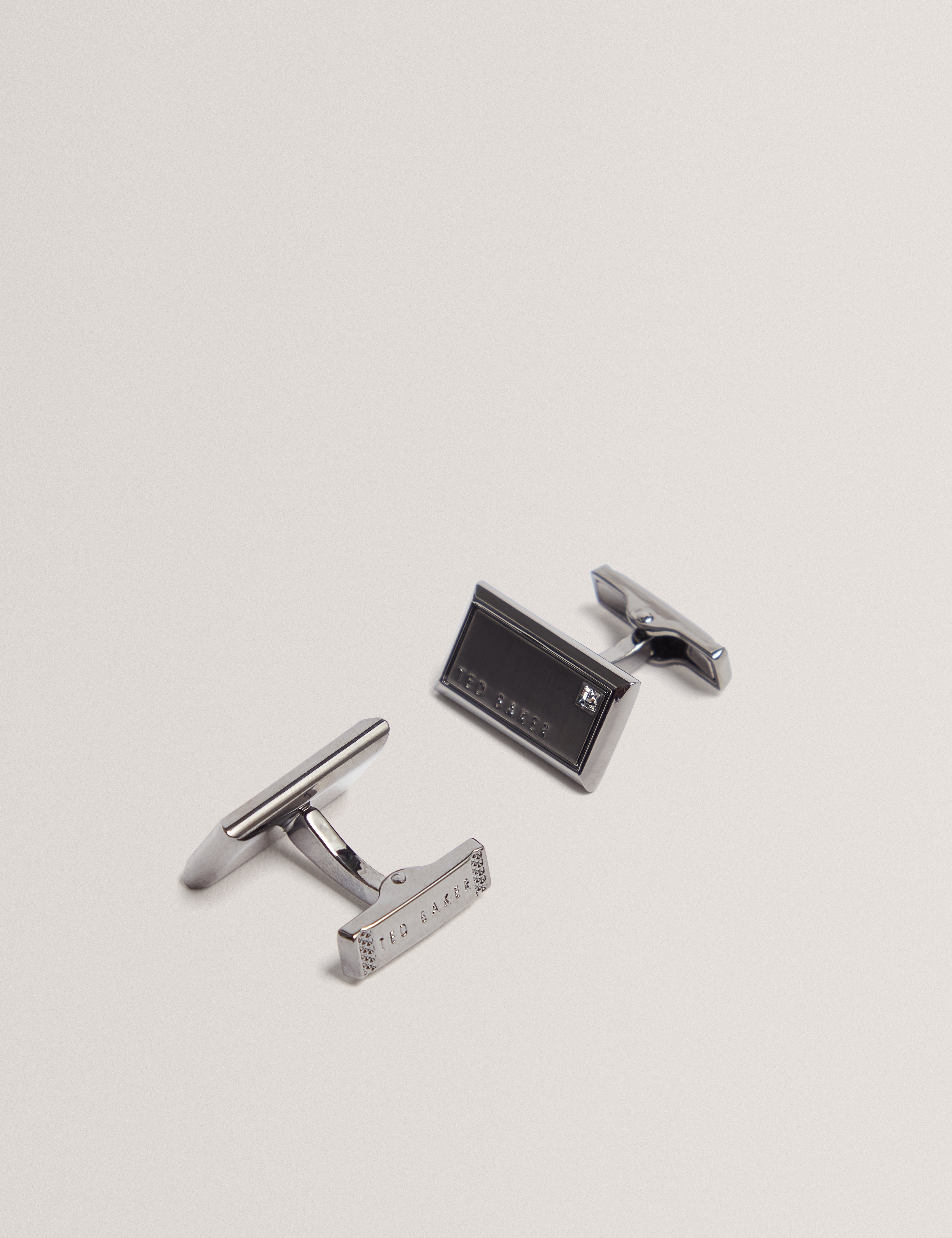 Kristol Brushed Metal Cufflinks Gunmetal