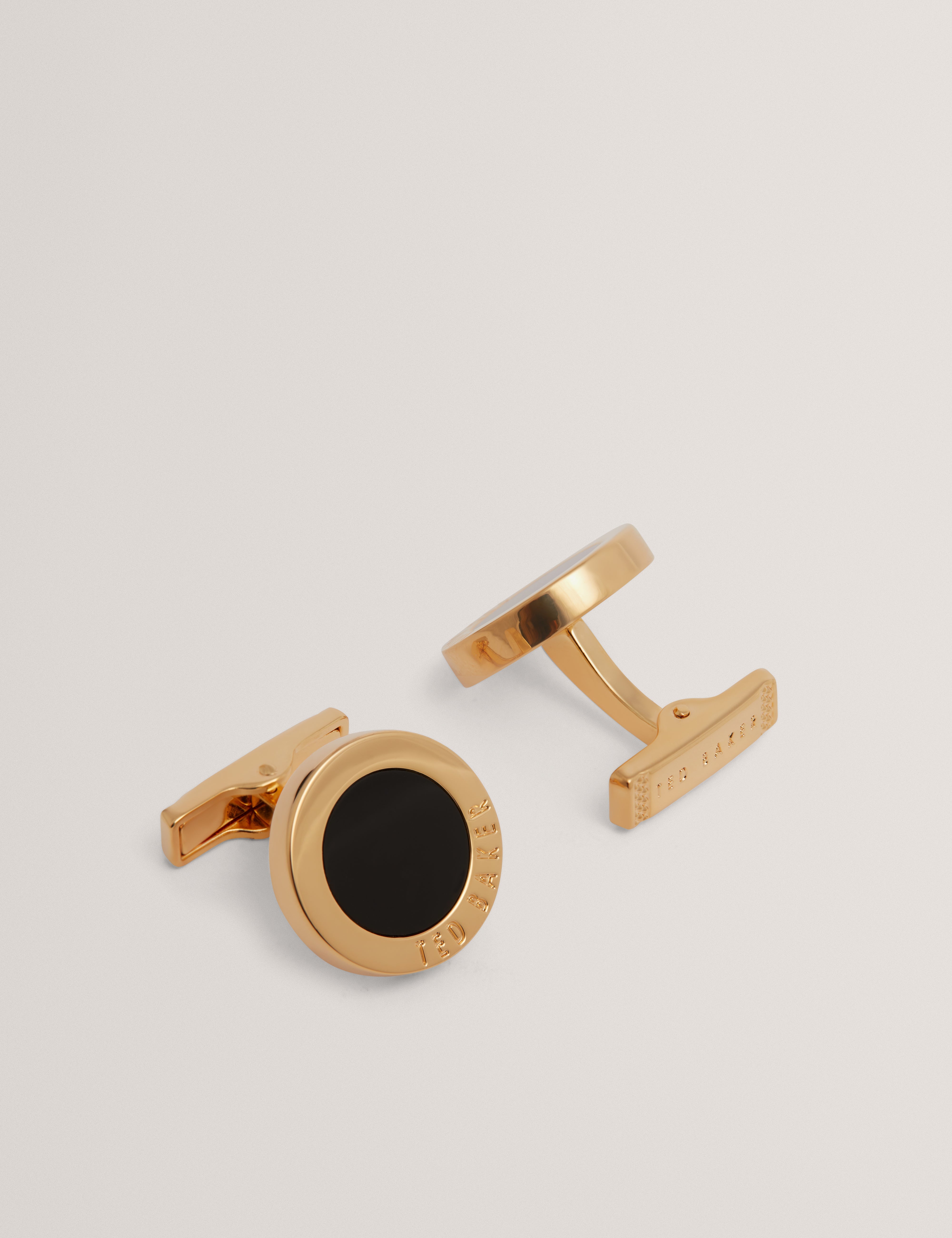 Coopers Round Epoxy Cufflinks Gold