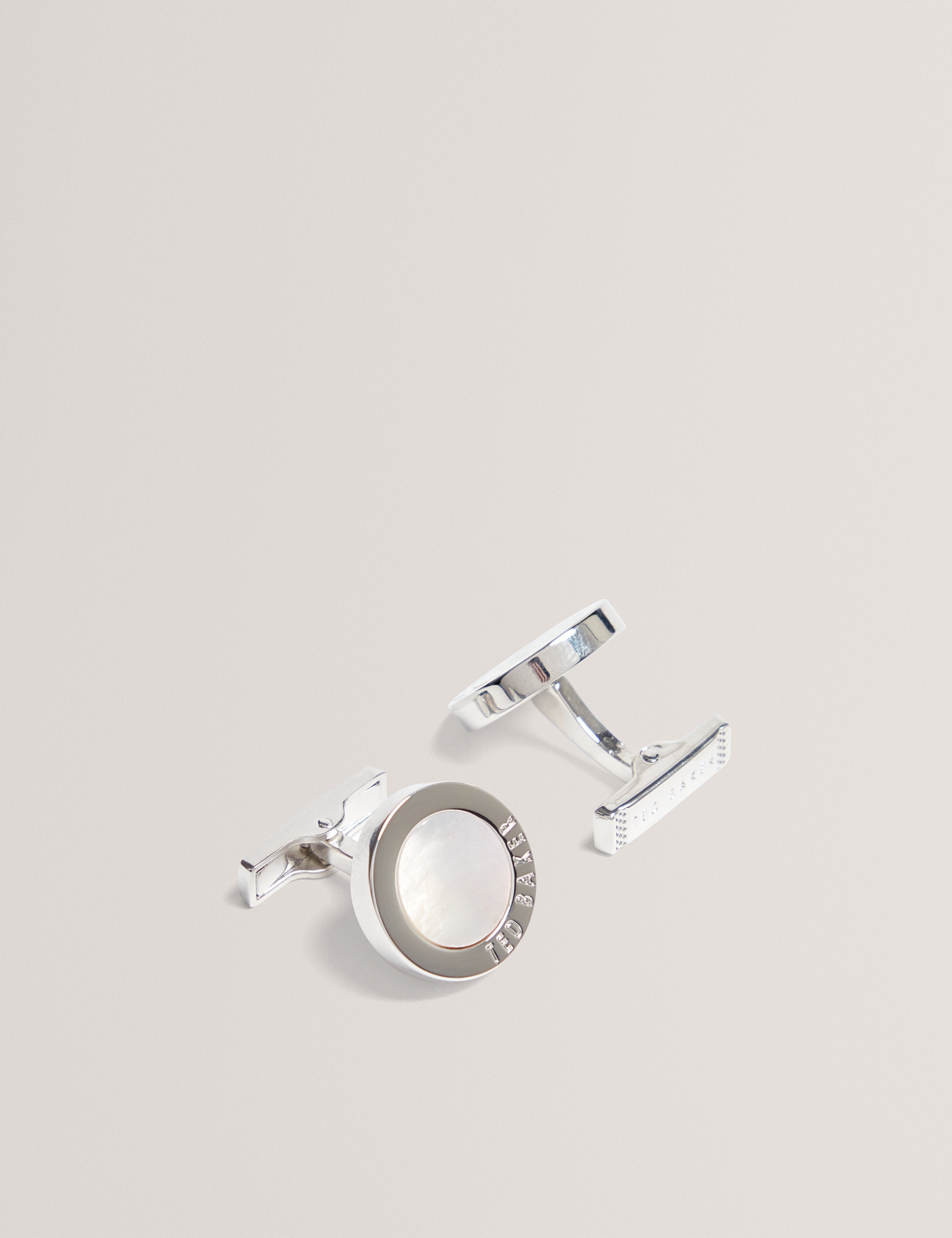 Coopers Round Epoxy Cufflinks Silver