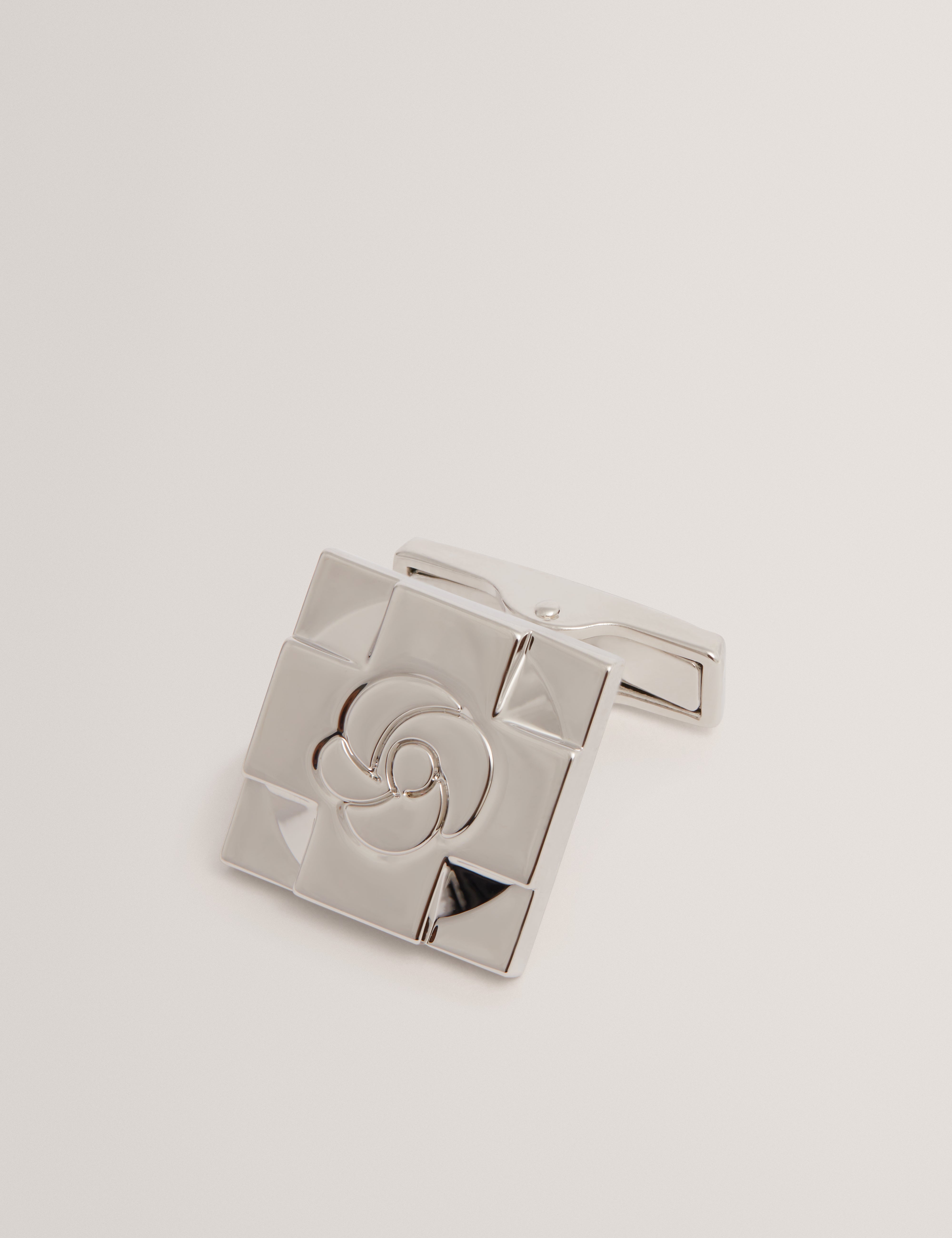Rosemel Rose Cufflink And Tie Bar Set Silver