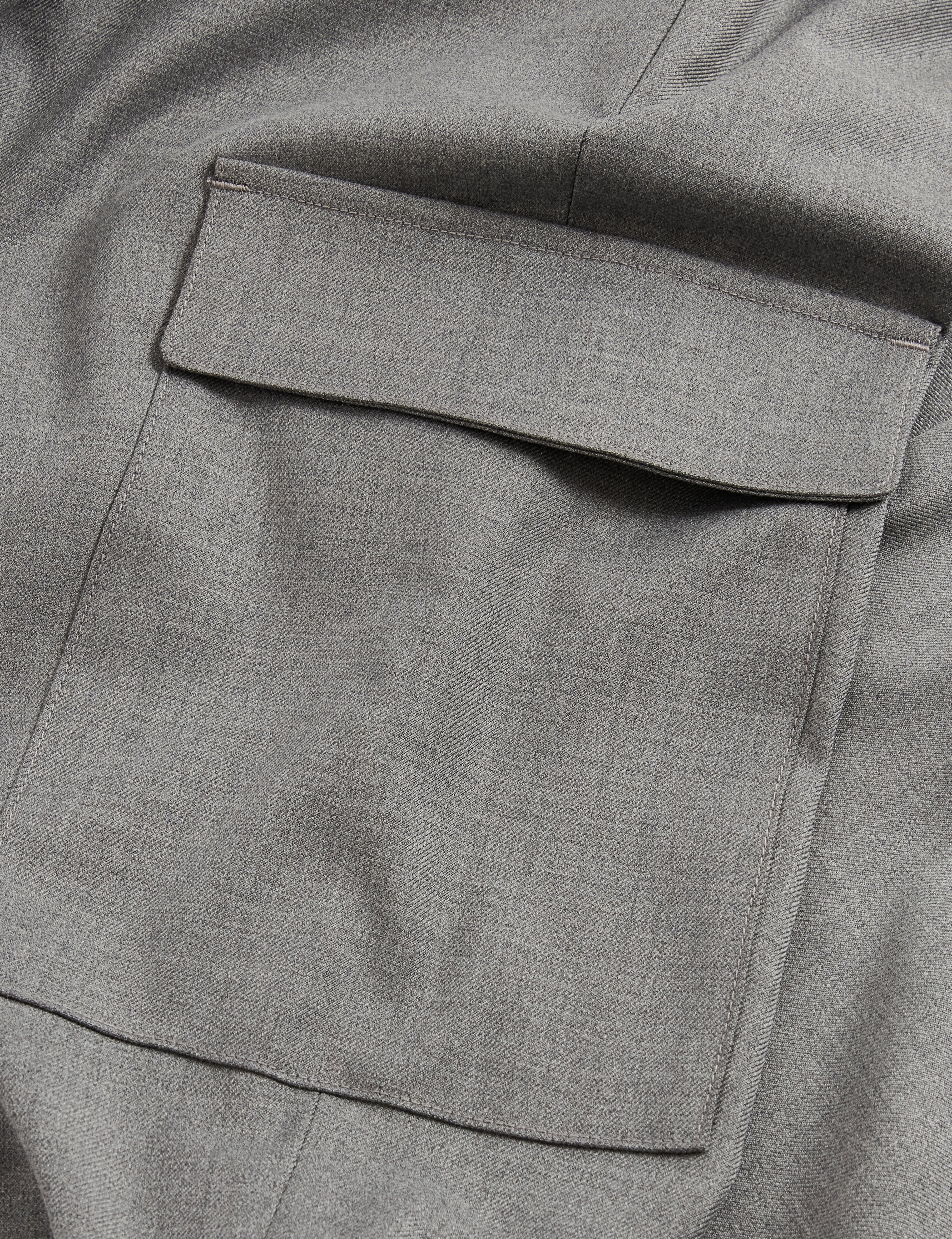Lional Slim Wool Blend Cargo Trouser Grey
