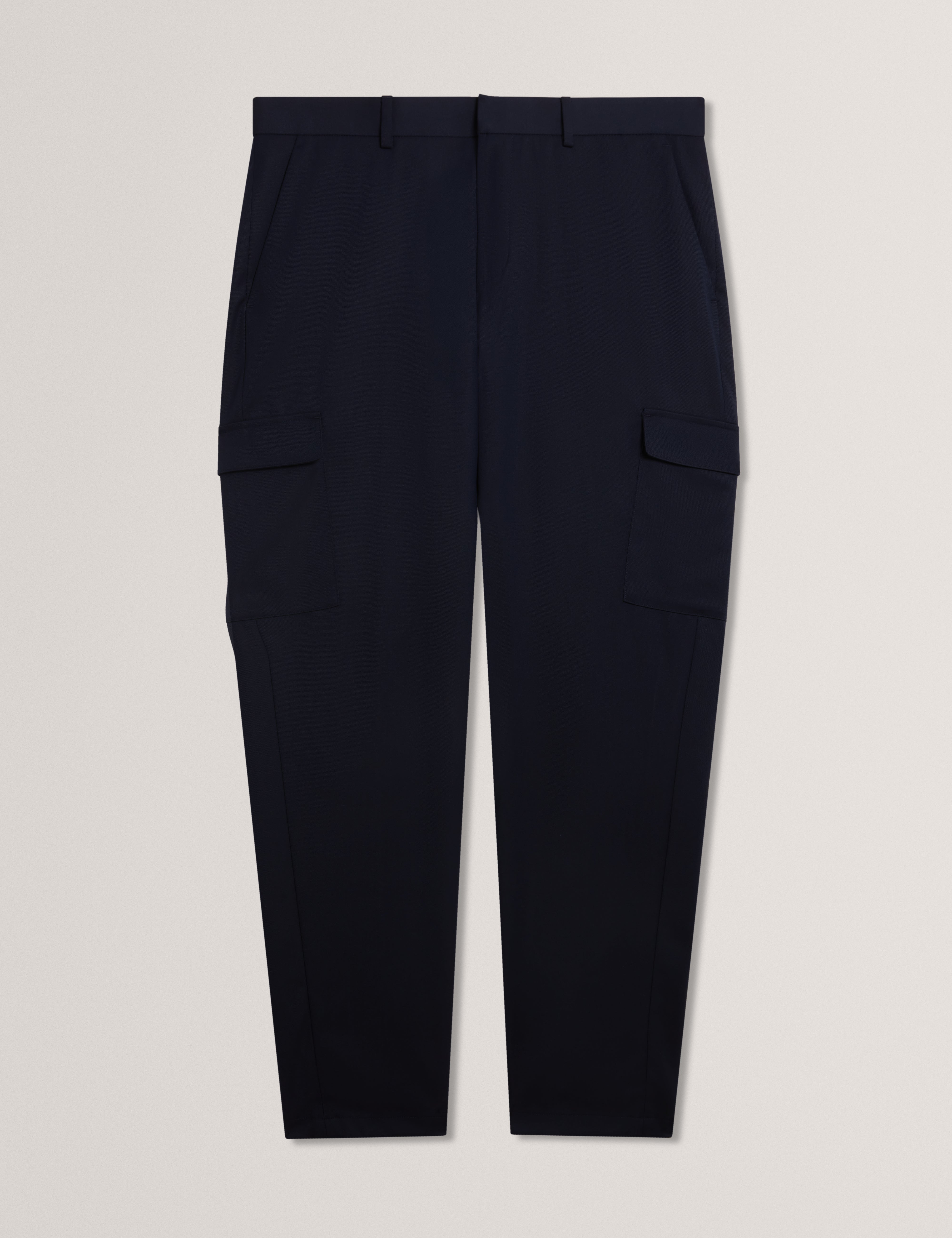 Lional Slim Wool Blend Cargo Trouser Navy