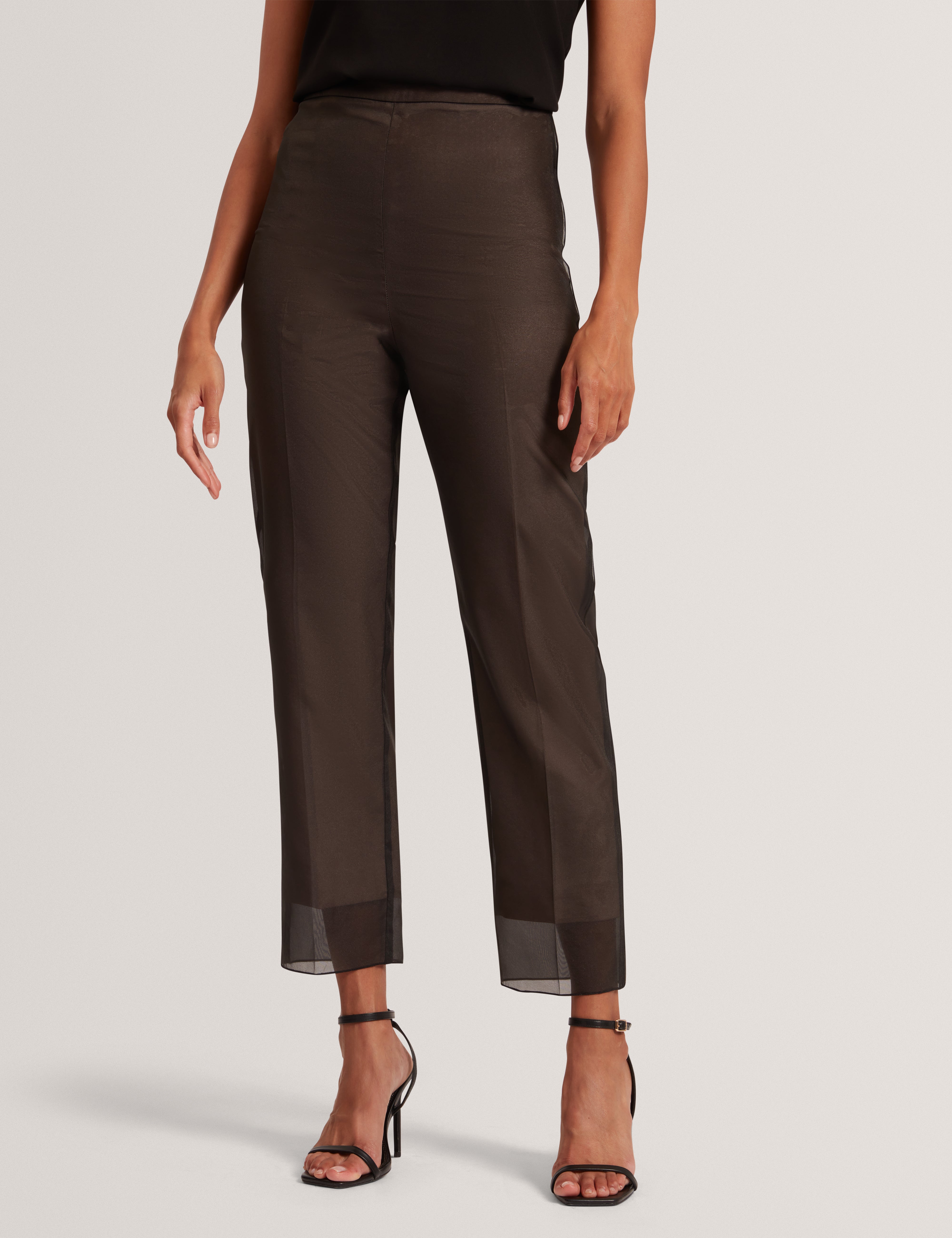 Nubiaat Printed Organza Overlay Tailored Trouser Black