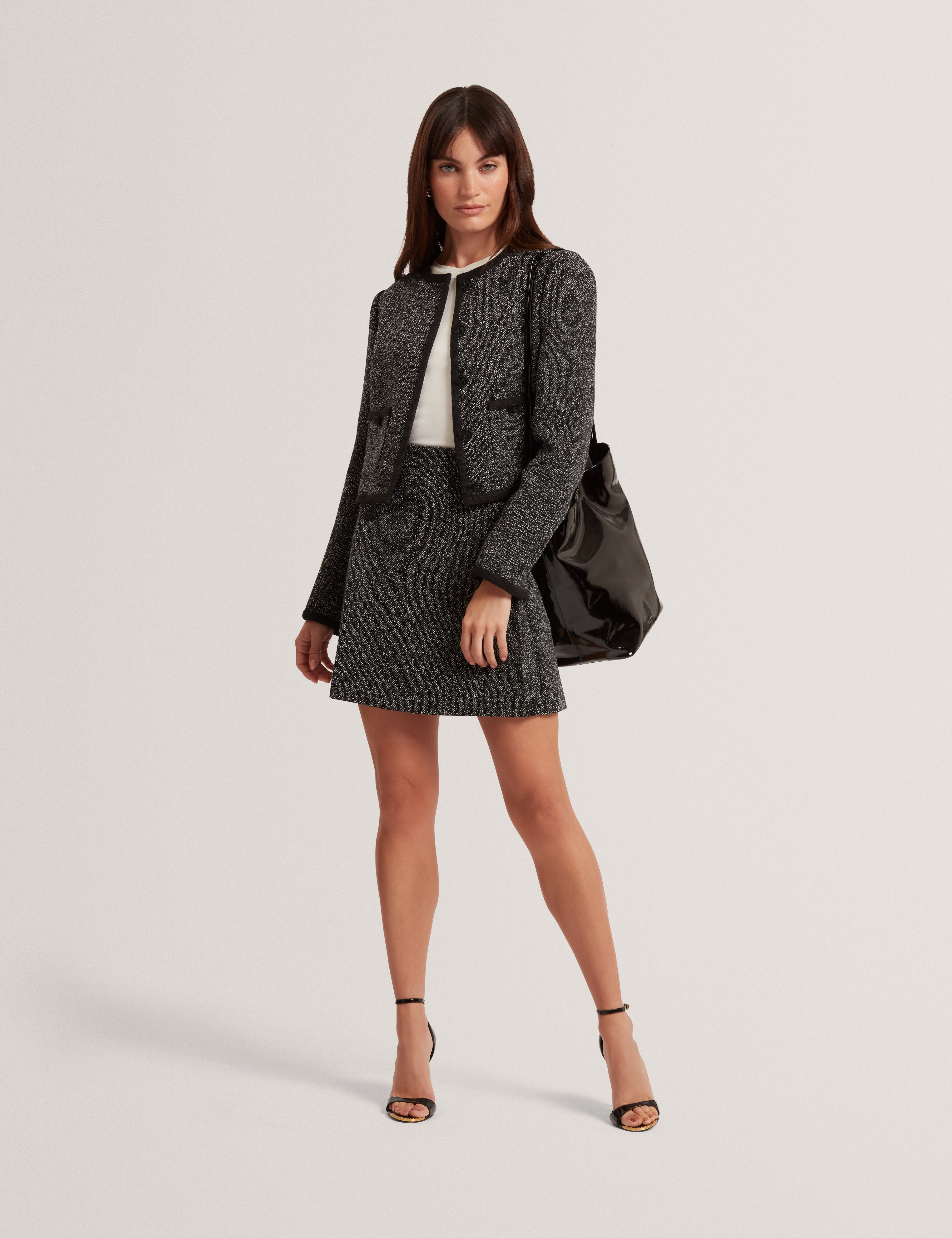 Ekaas Tailored Boucle Mini Skirt Black