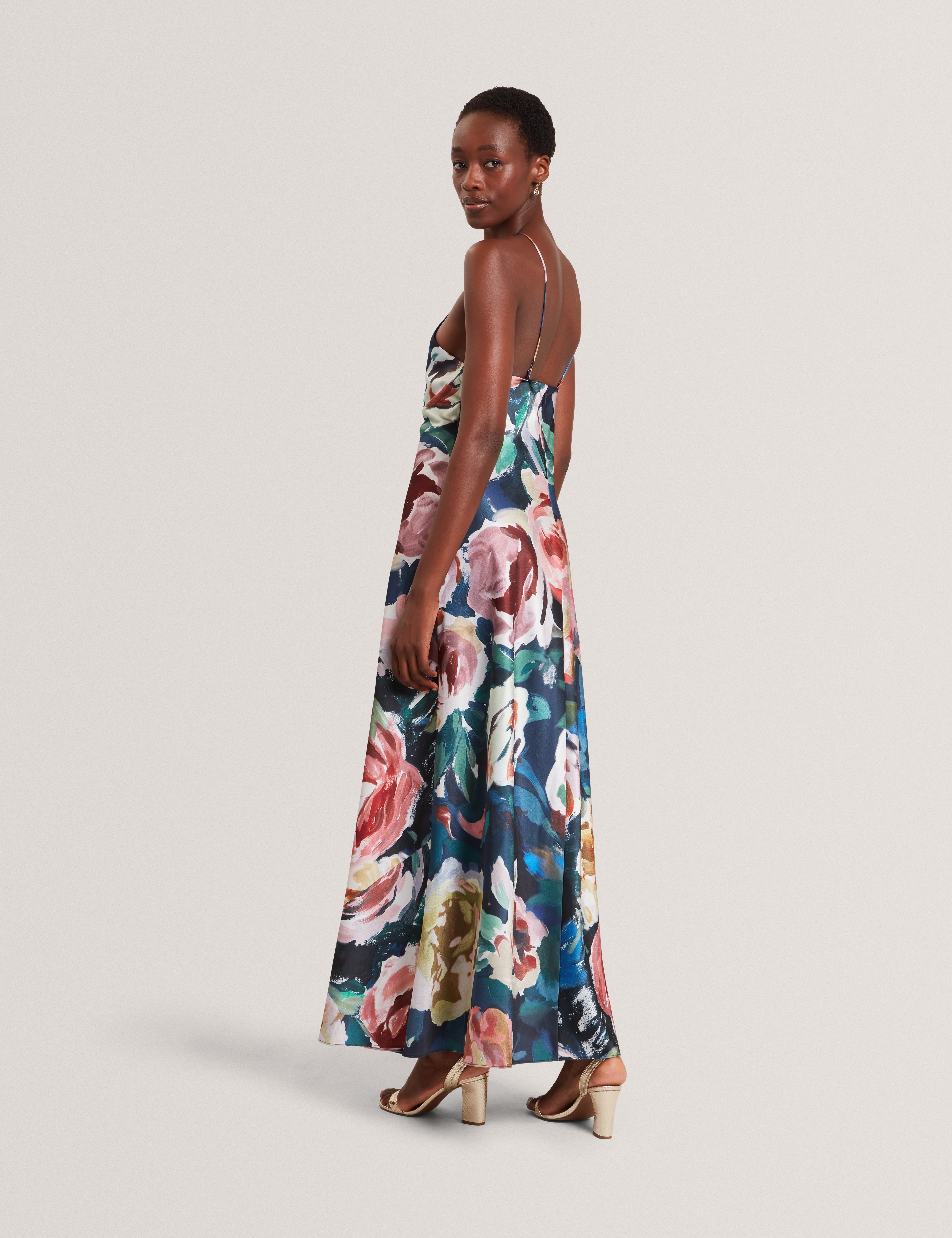 Amarri Print Halter Neck Maxi Dress Navy