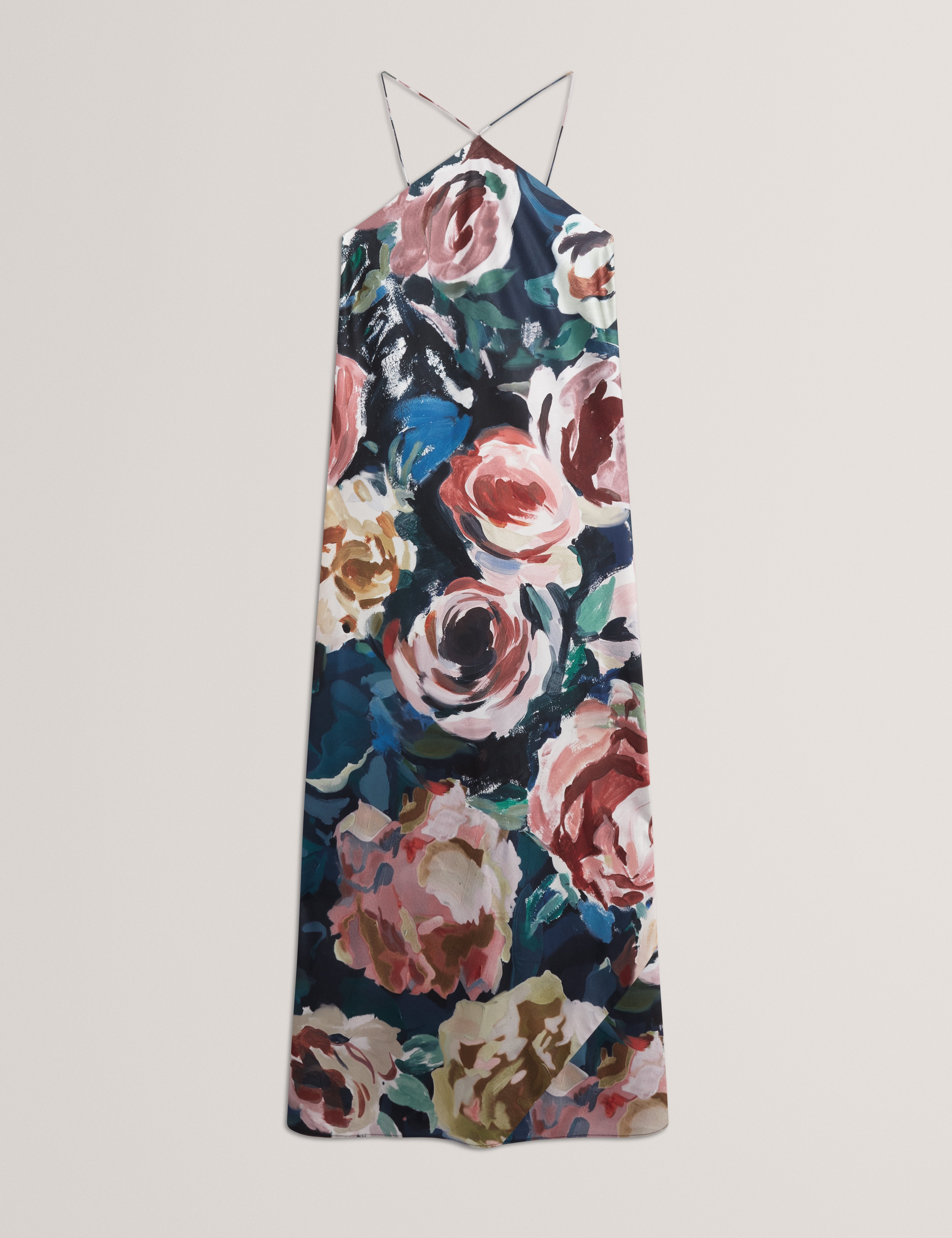 Amarri Print Halter Neck Maxi Dress Navy