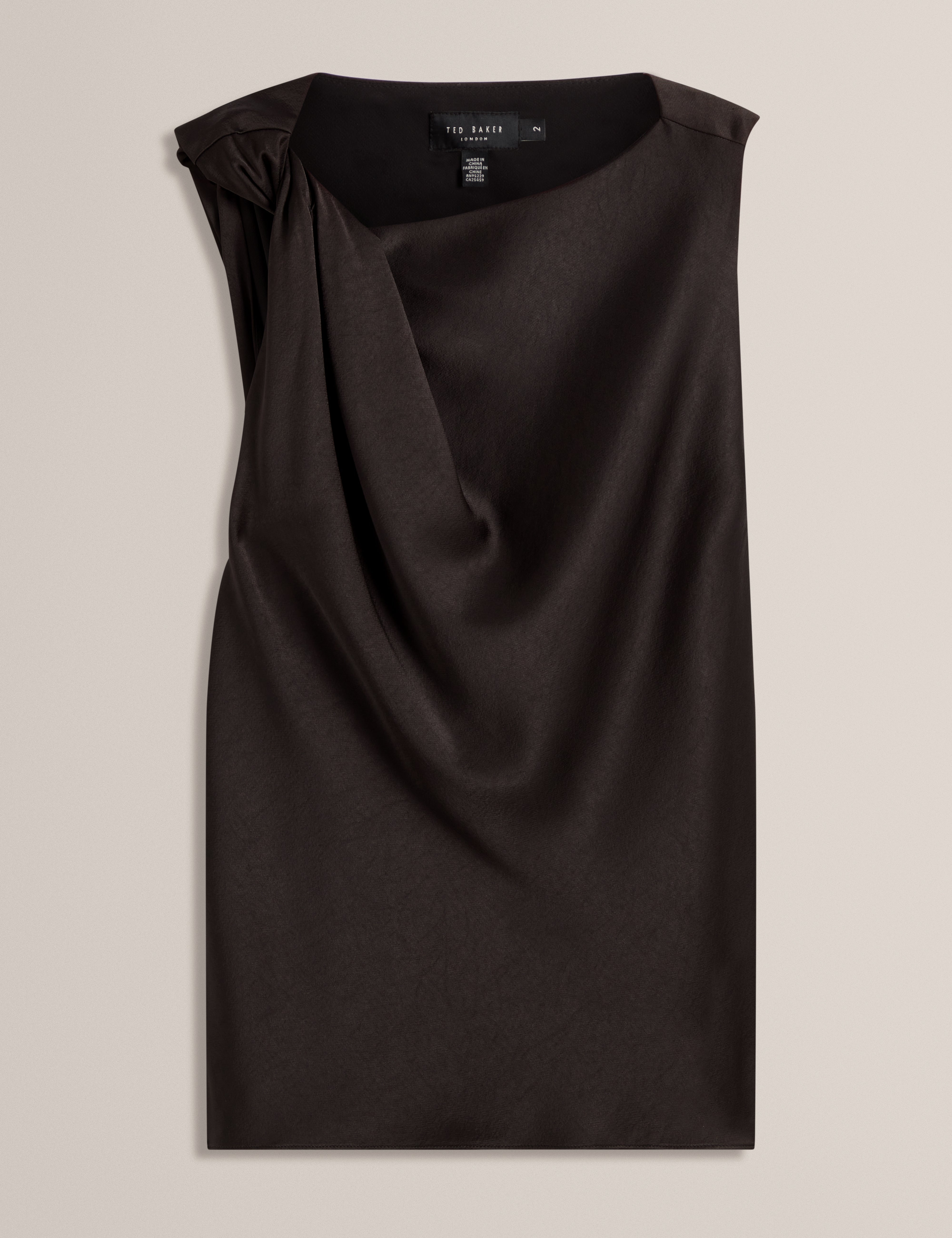 Miona Sleveless Twist Detail Top Black