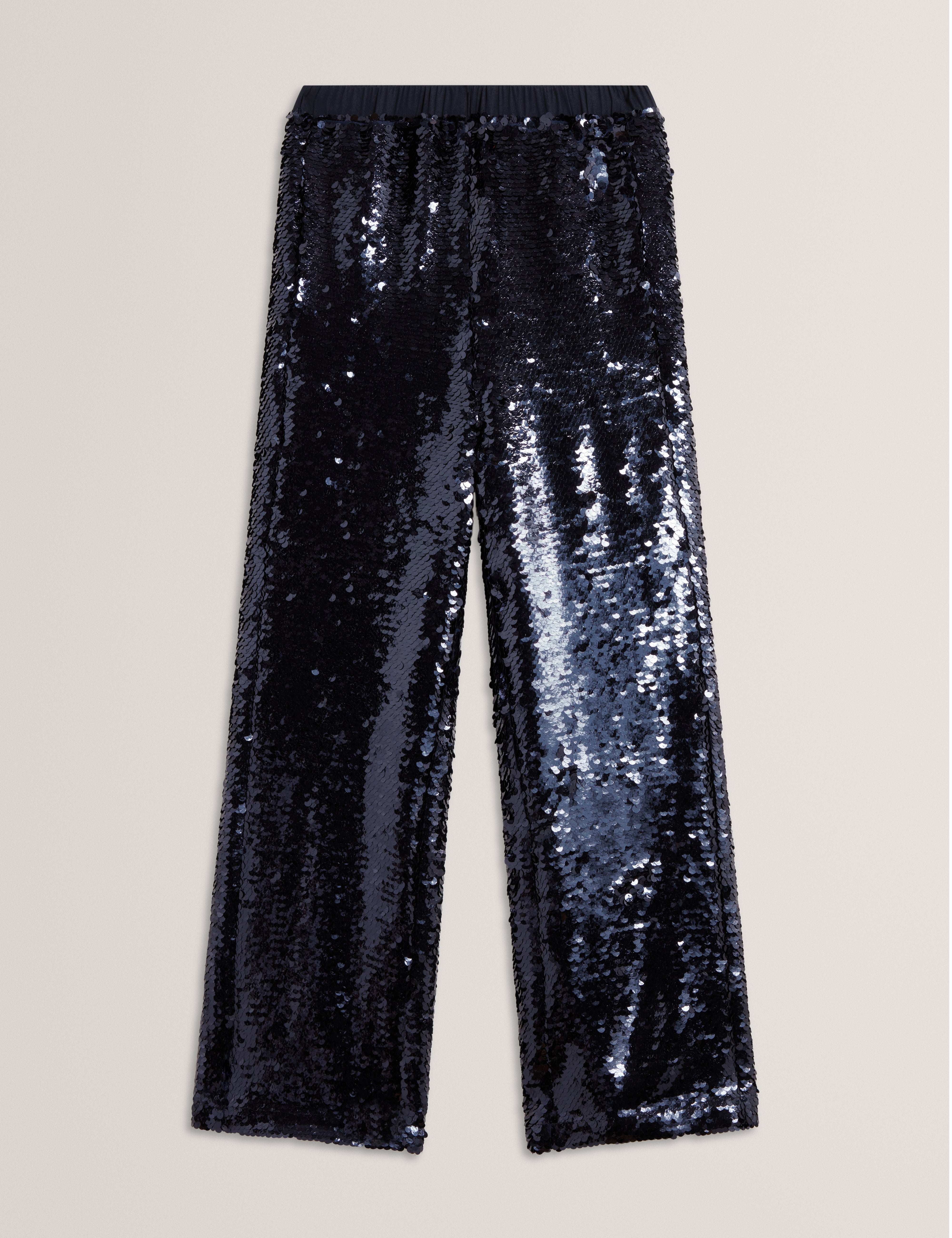 Behti Sequin Wide Leg Trouser Navy
