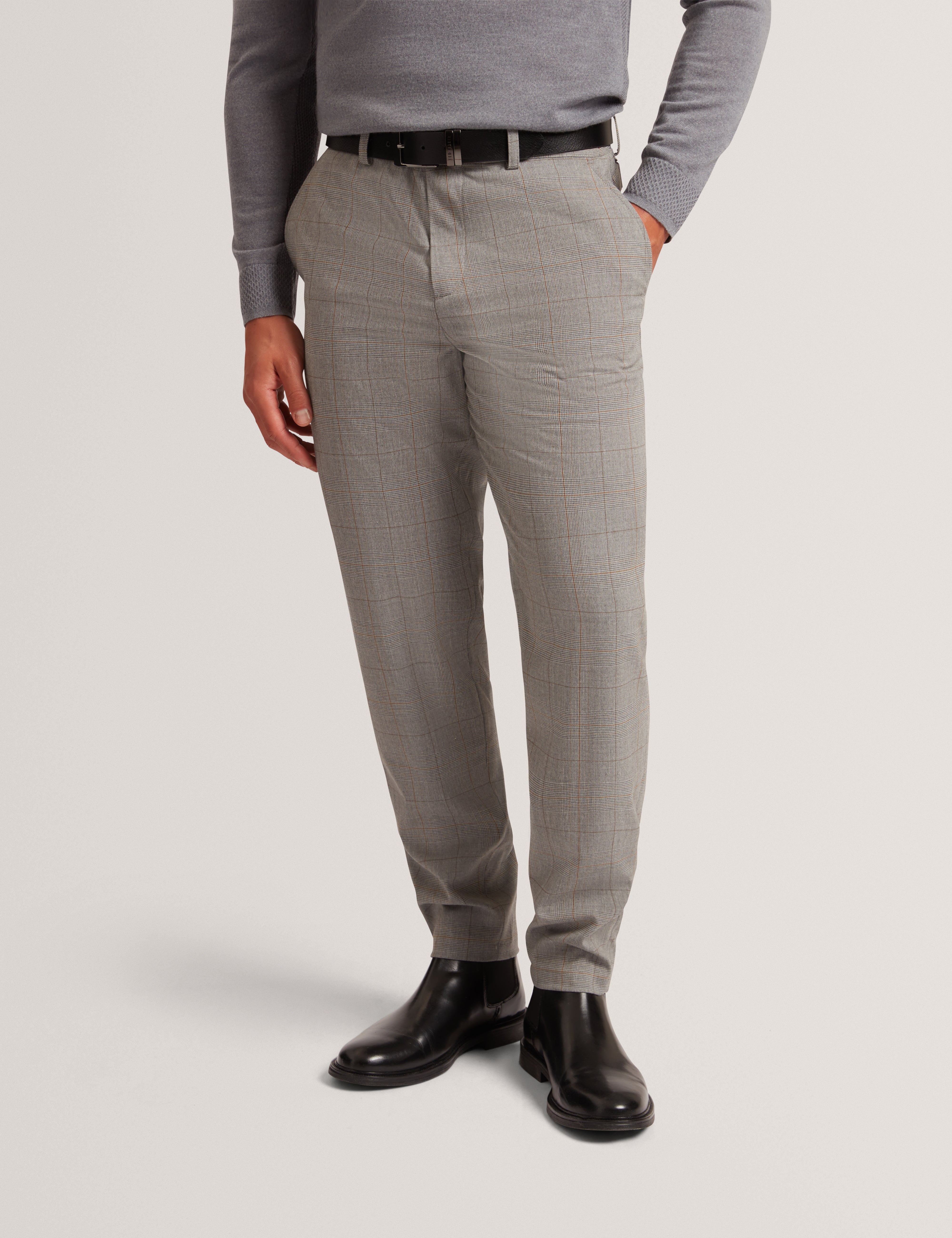 Nathain Regular Fit Pow Trouser Grey