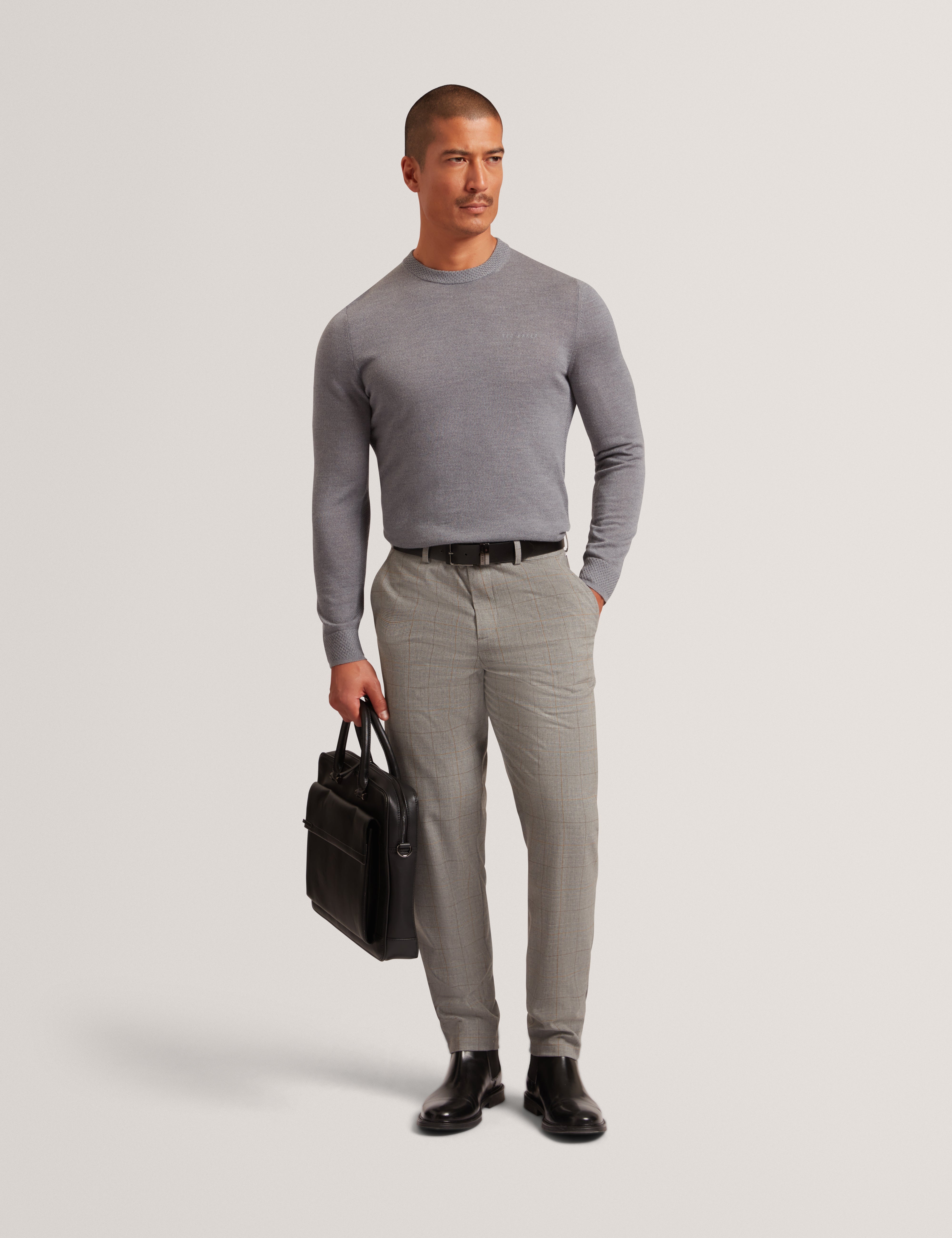 Nathain Regular Fit Pow Trouser Grey