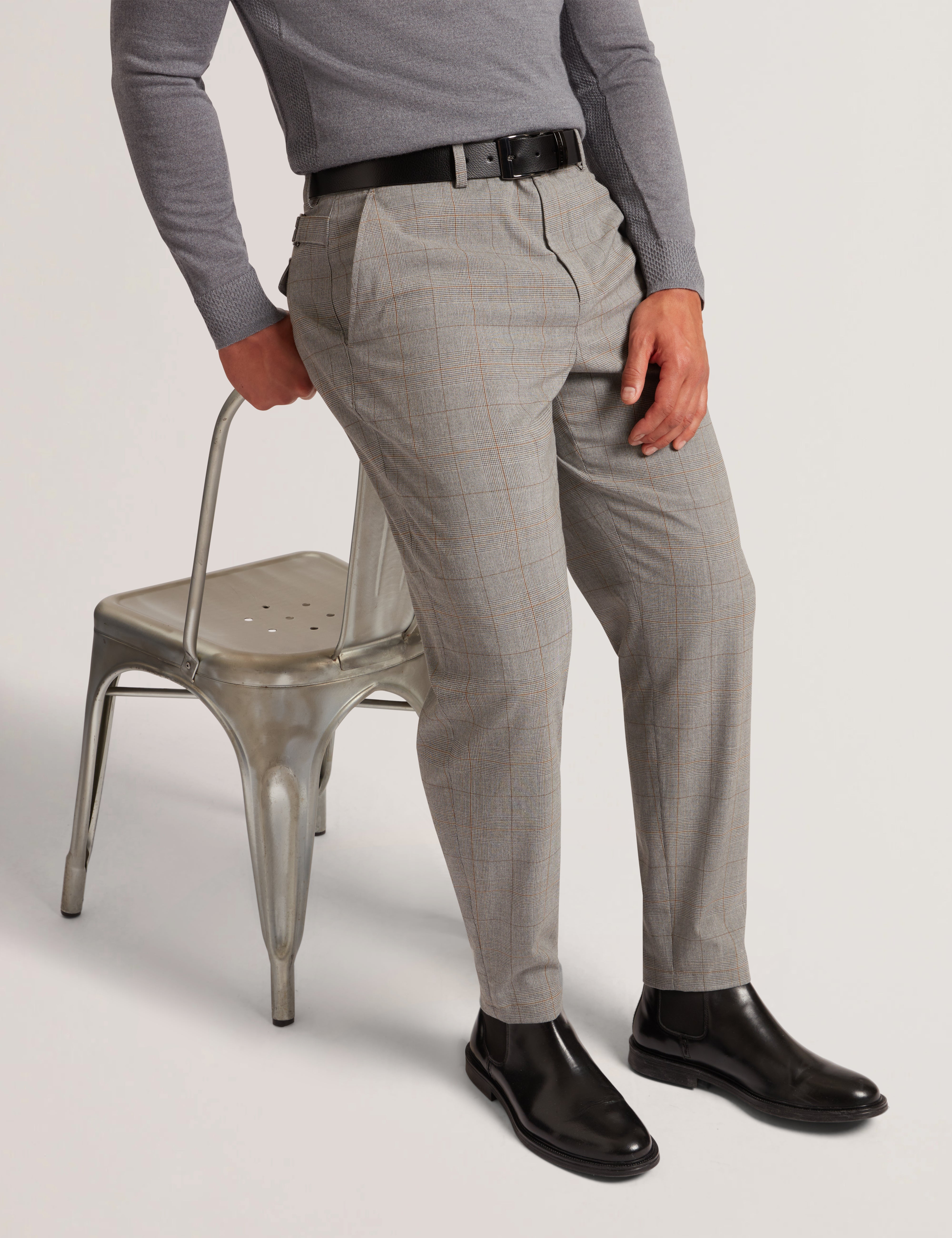Nathain Regular Fit Pow Trouser Grey