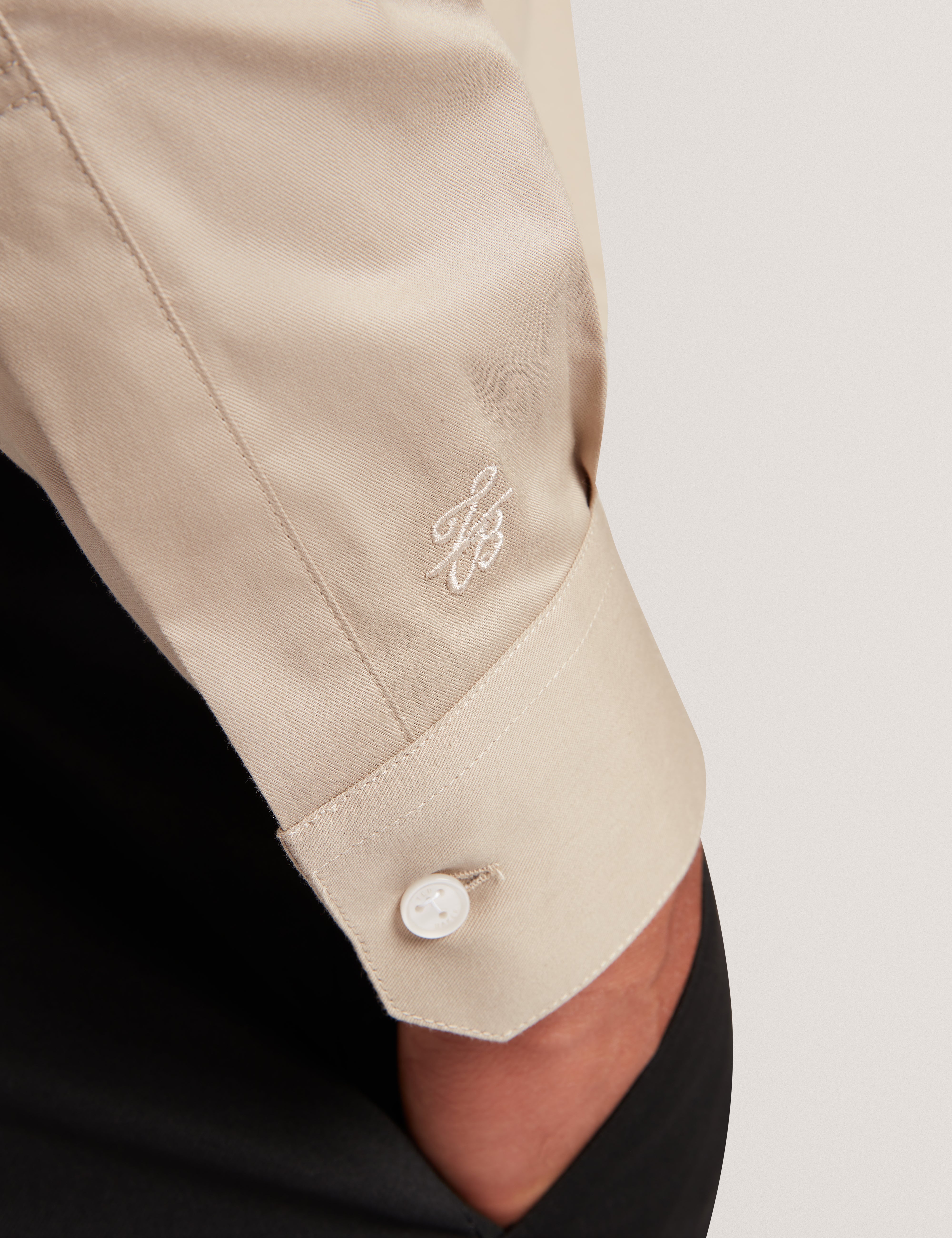 Tibor Long Sleeve Regular Fit Smart Twill Shirt Tan