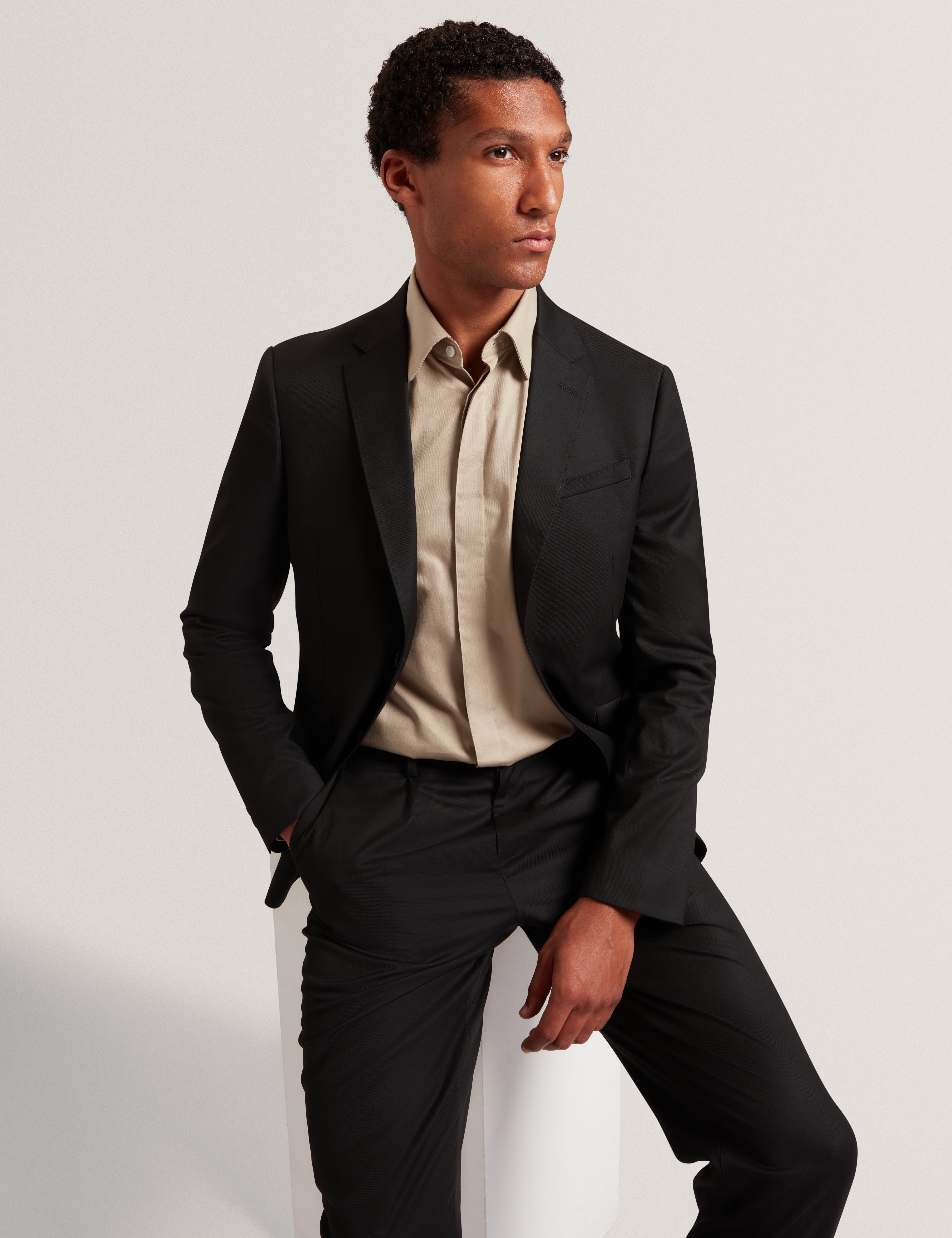 Tibor Long Sleeve Regular Fit Smart Twill Shirt Tan