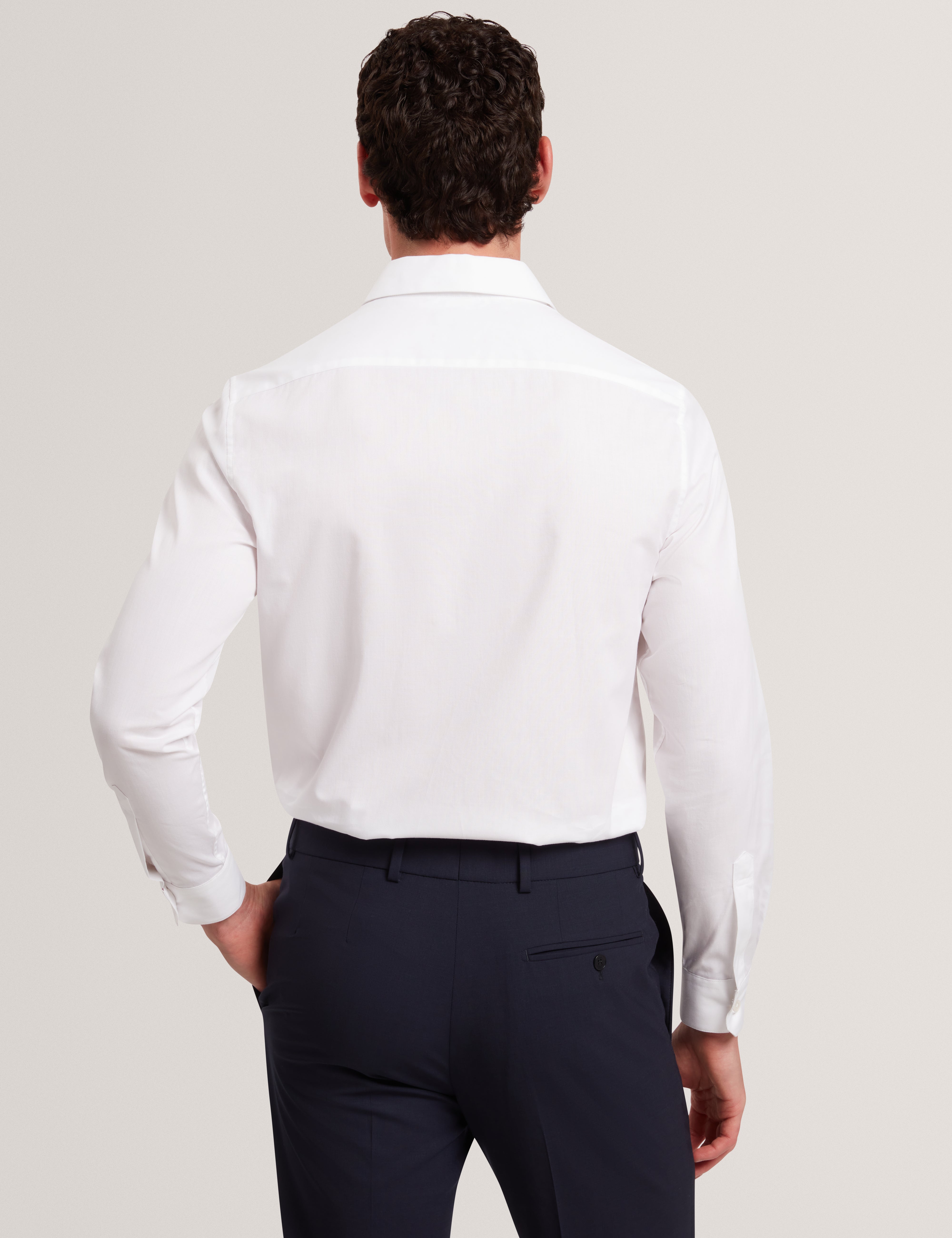 Tibor Long Sleeve Regular Fit Smart Twill Shirt White