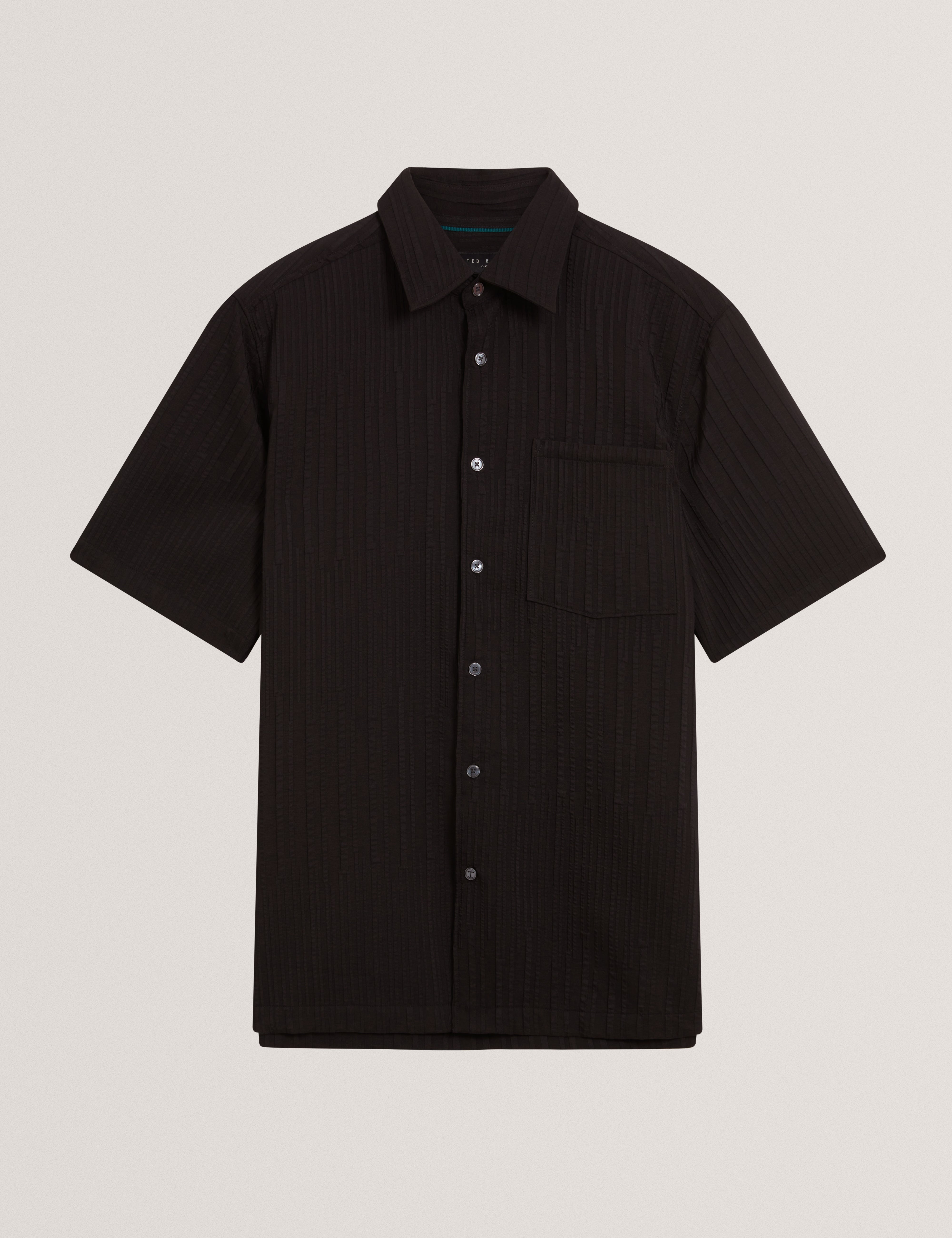 Bandile Short Sleeve Relaxed Pleated Shirt Black