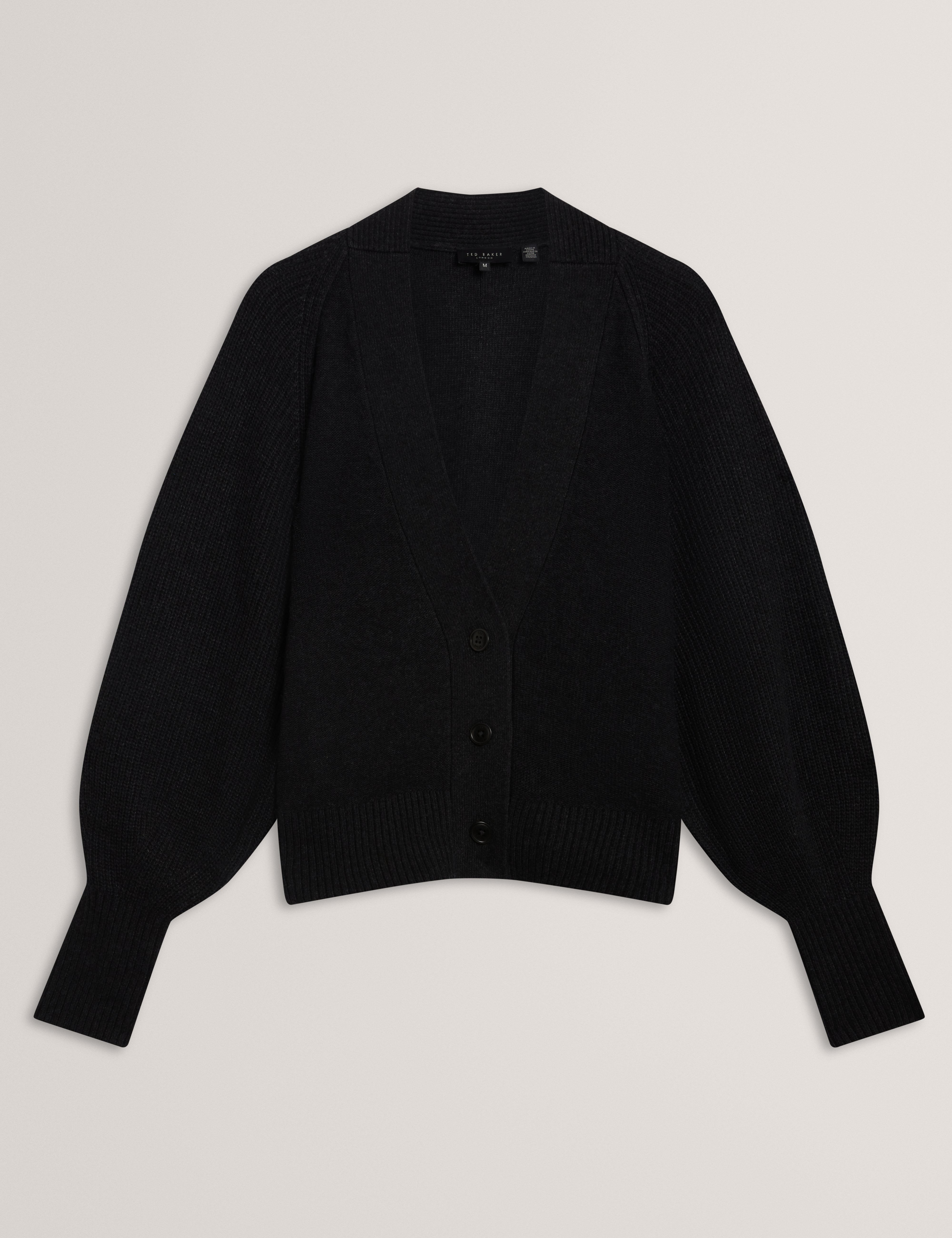 Mallee V Neck Boxy Fit Cardigan Charcoal