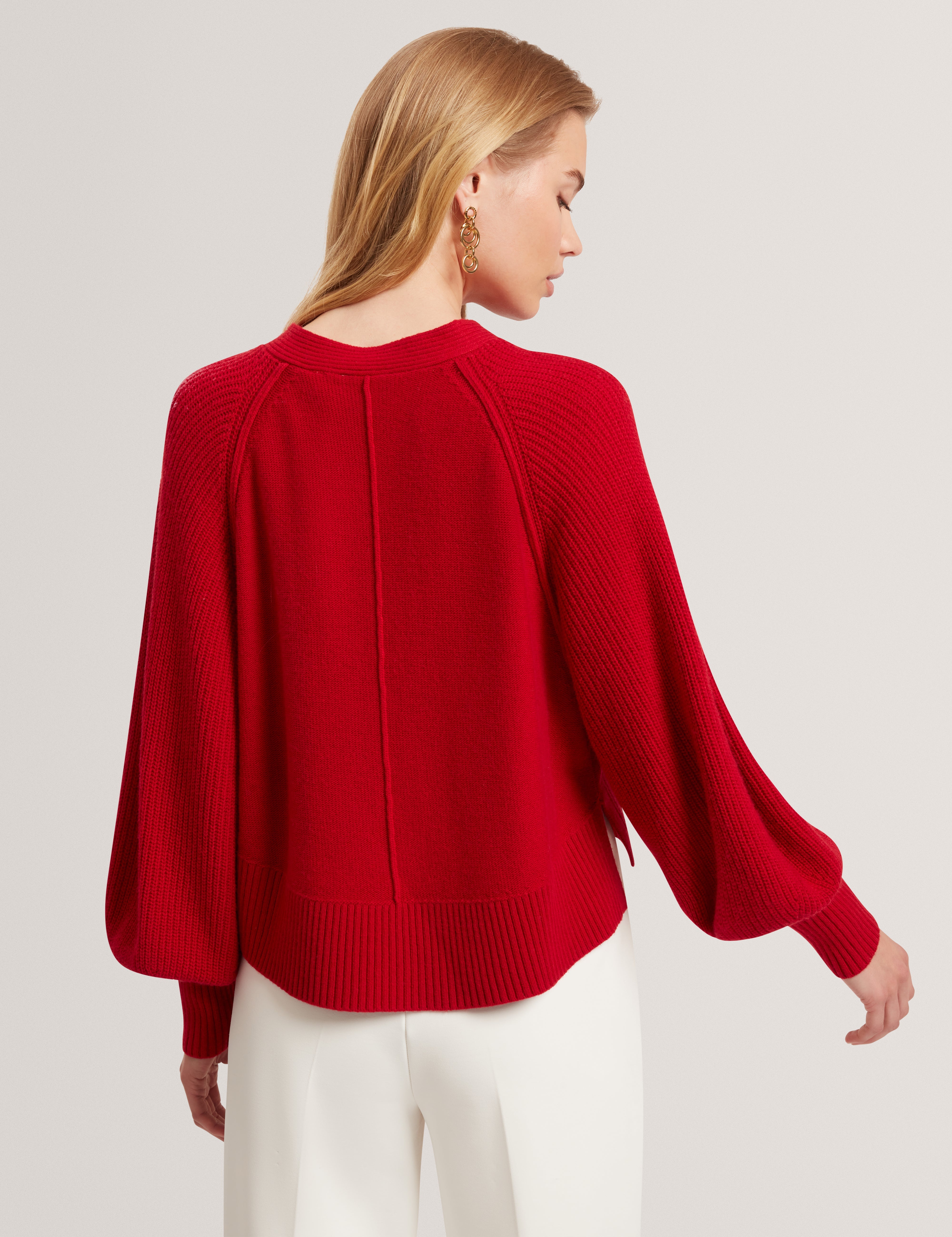 Vicckii Crew Neck Knitted Jumper Dk-Red