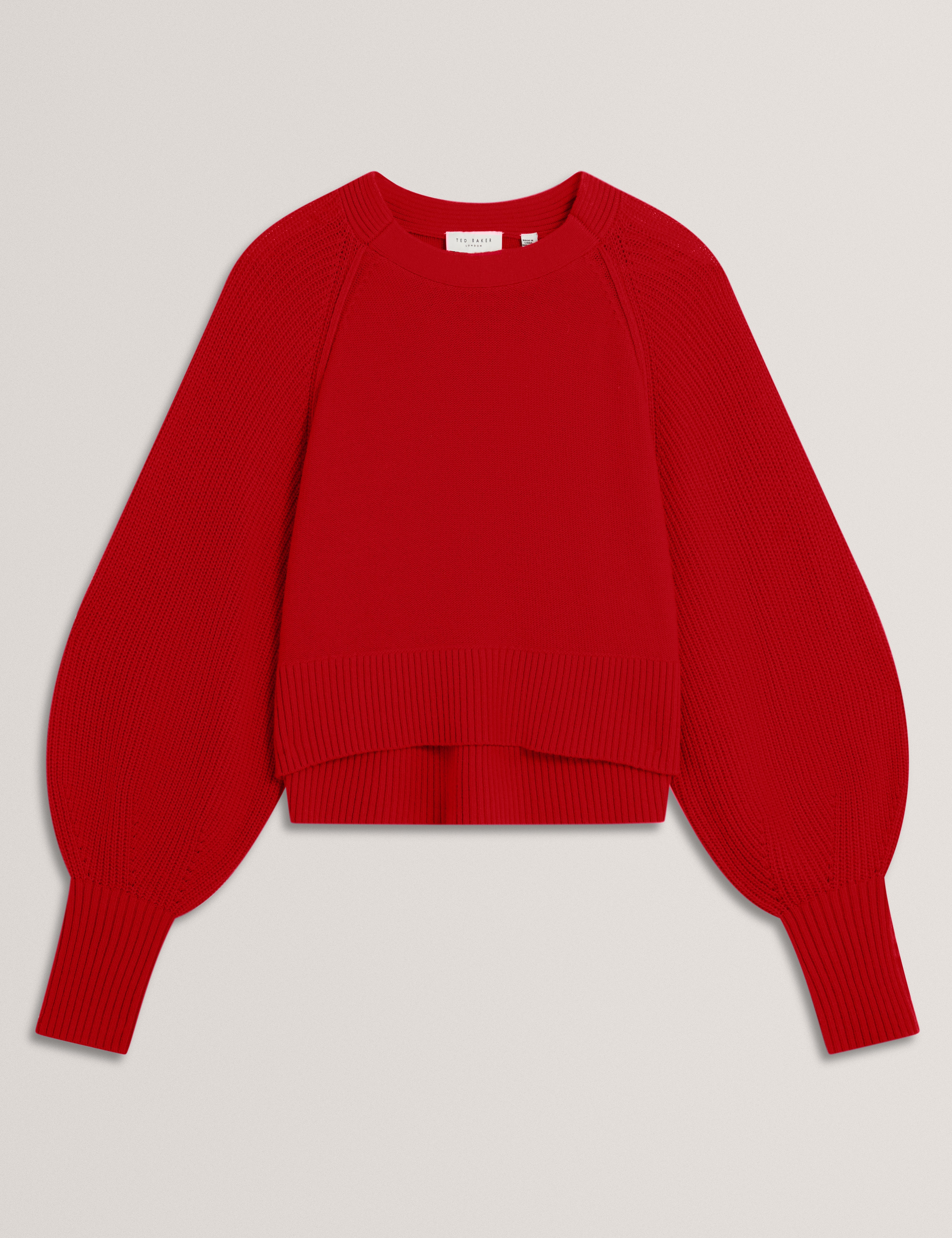 Vicckii Crew Neck Knitted Jumper Dk-Red