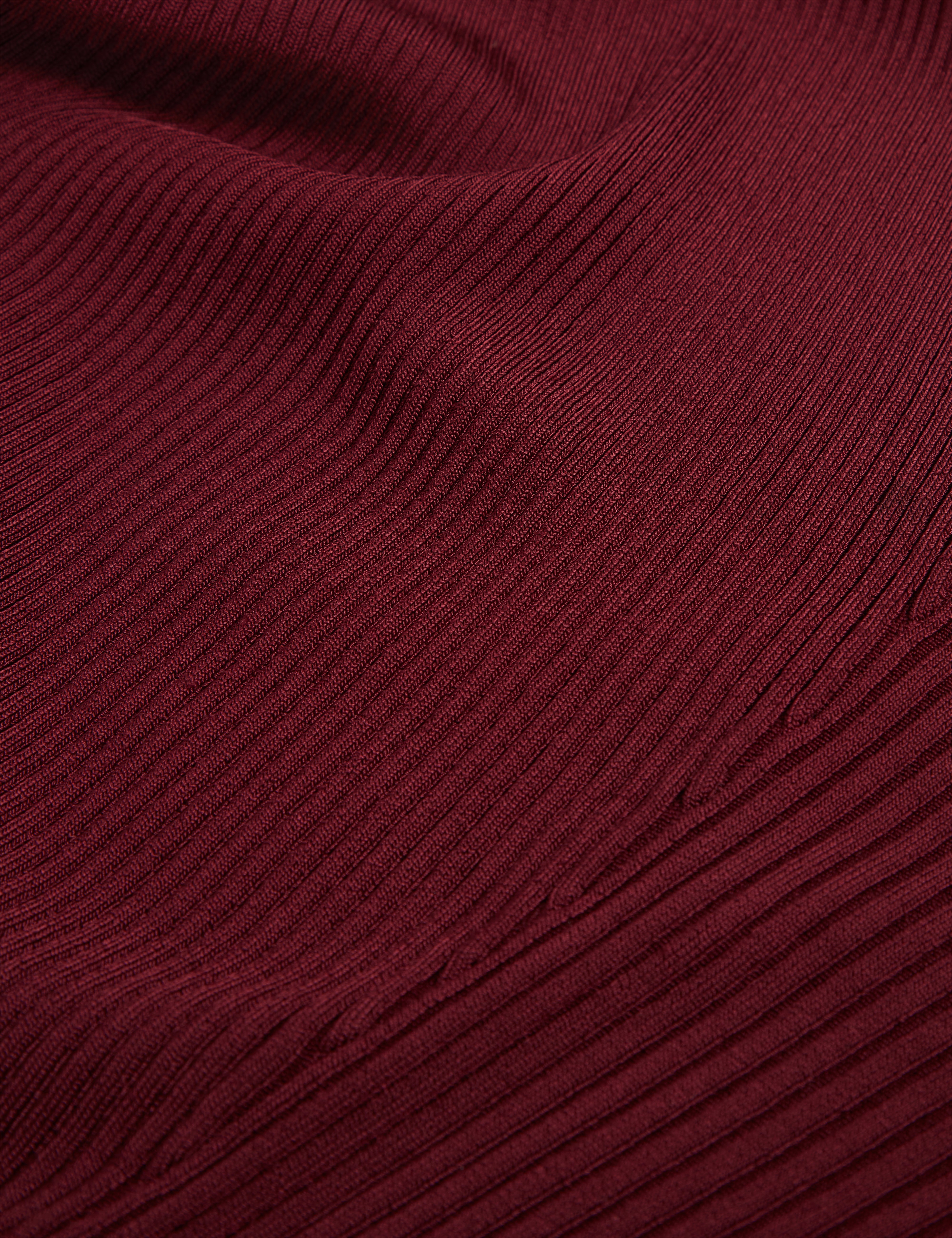 Jenings Long Sleeve Rib Knit Midi Dress Maroon