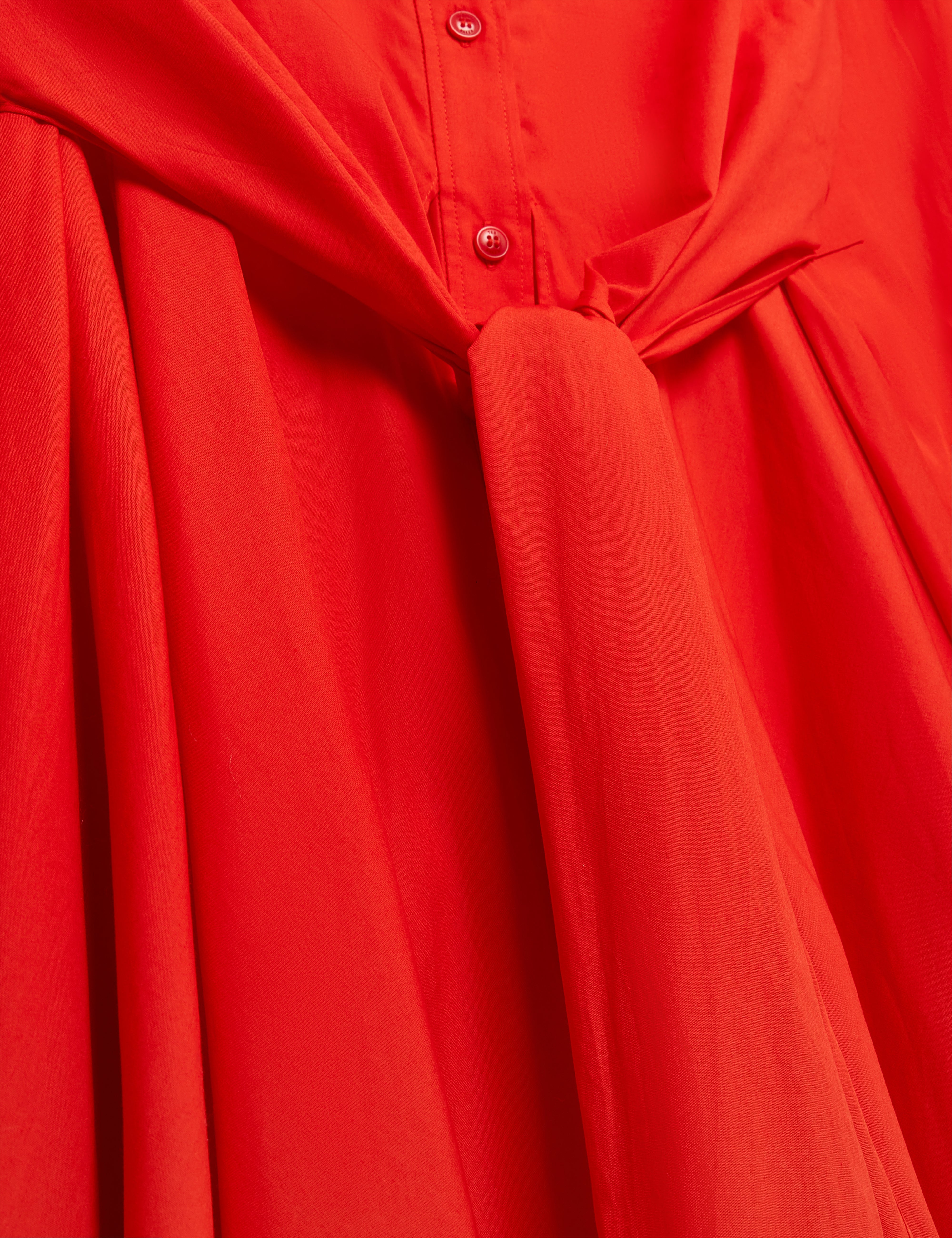 Ellisia Wrap Shirt Midi Dress Red