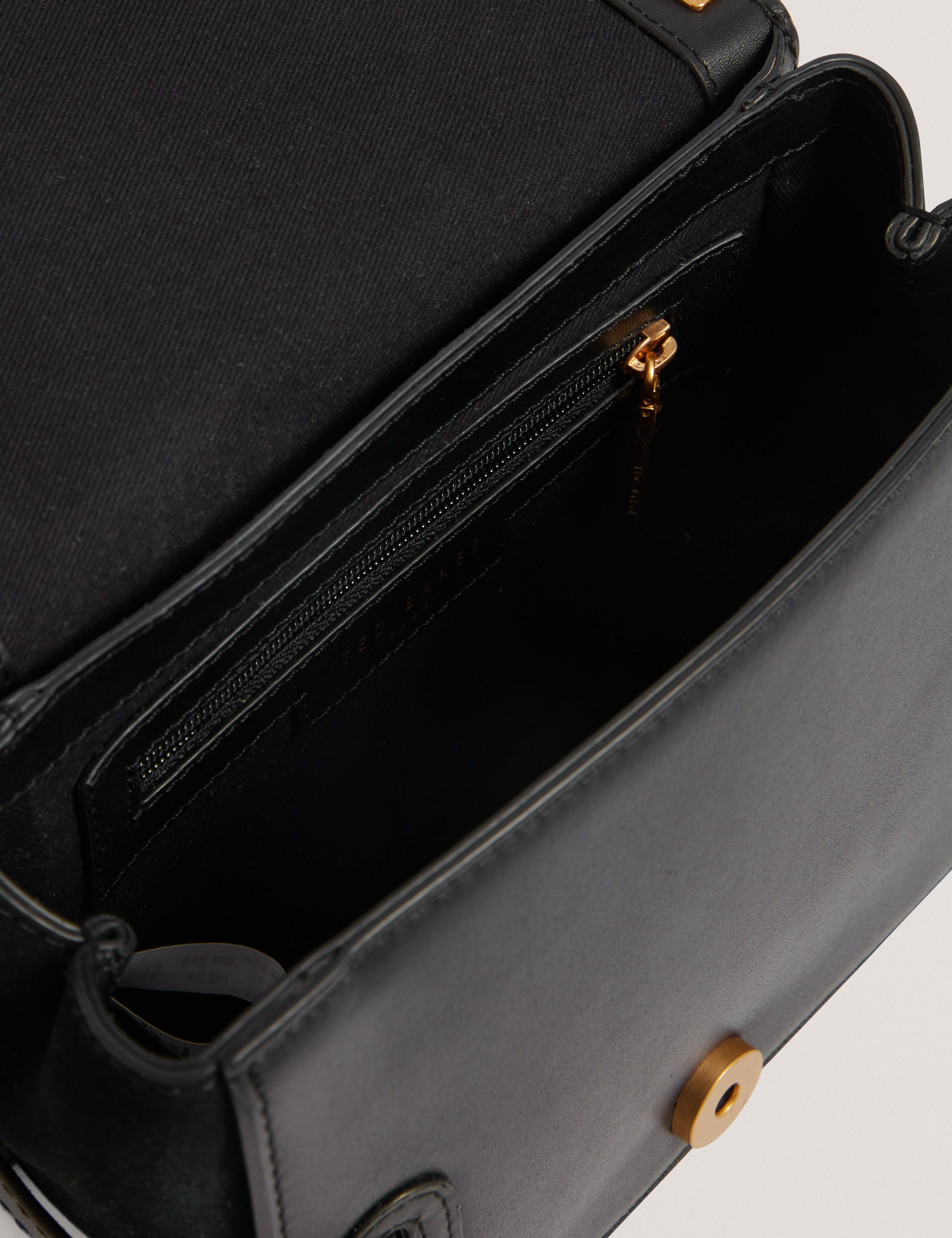 Talika Suede Belted Detail Crossbody Bag Black