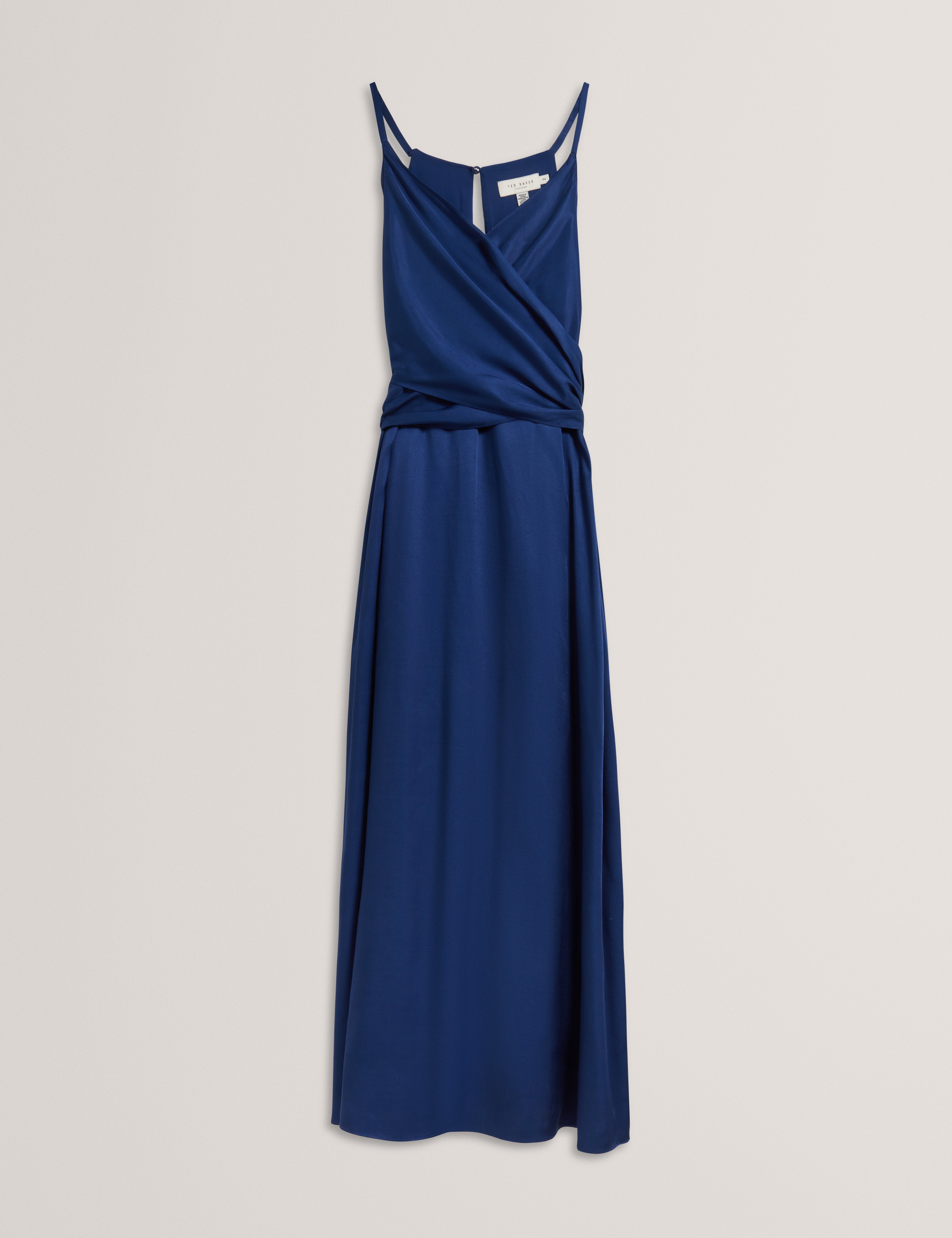 Beckki Tie Waist Slip Midi Dress Dk-Blue