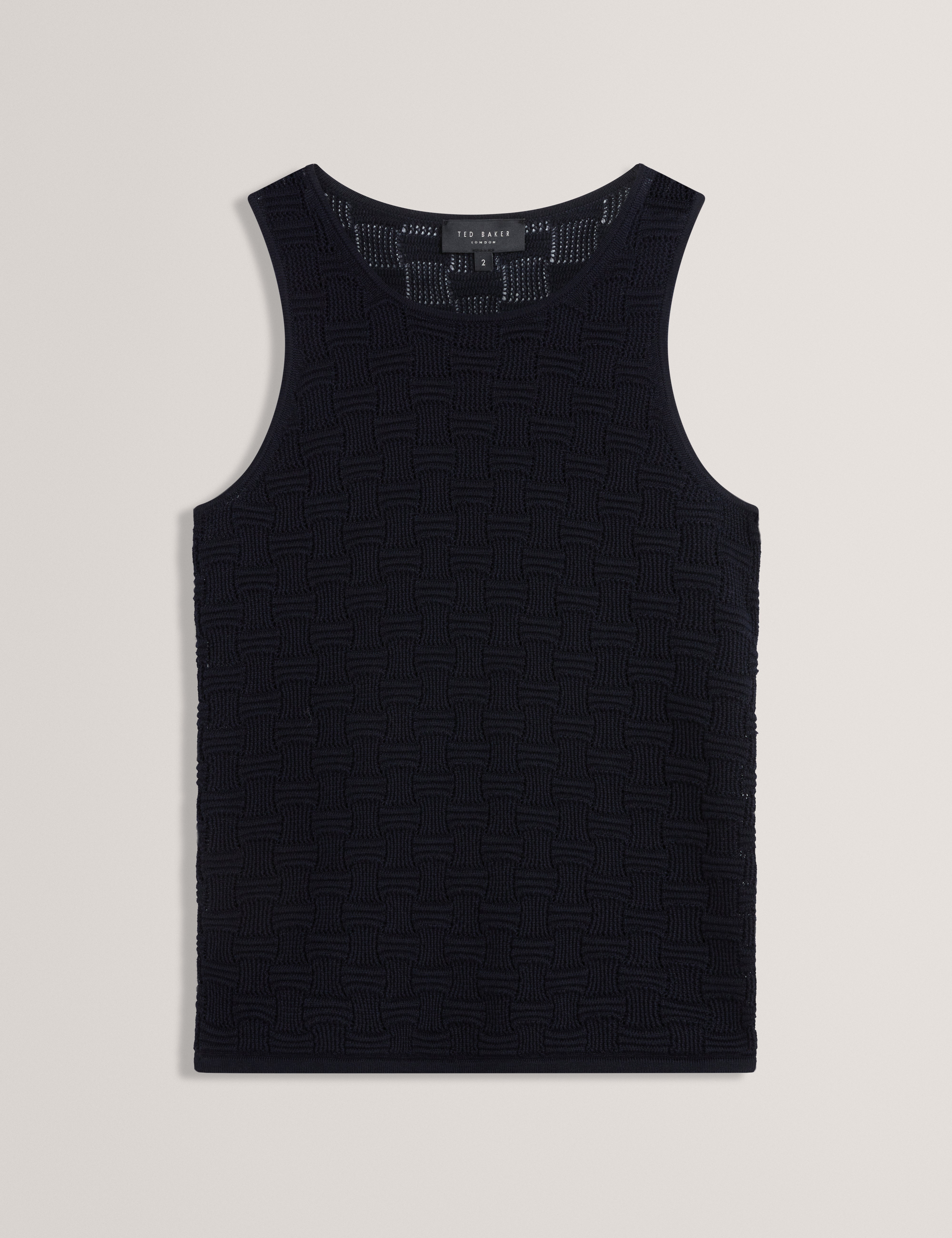 Yuna Touch Of Silk Knitted Sleeveless Top Navy
