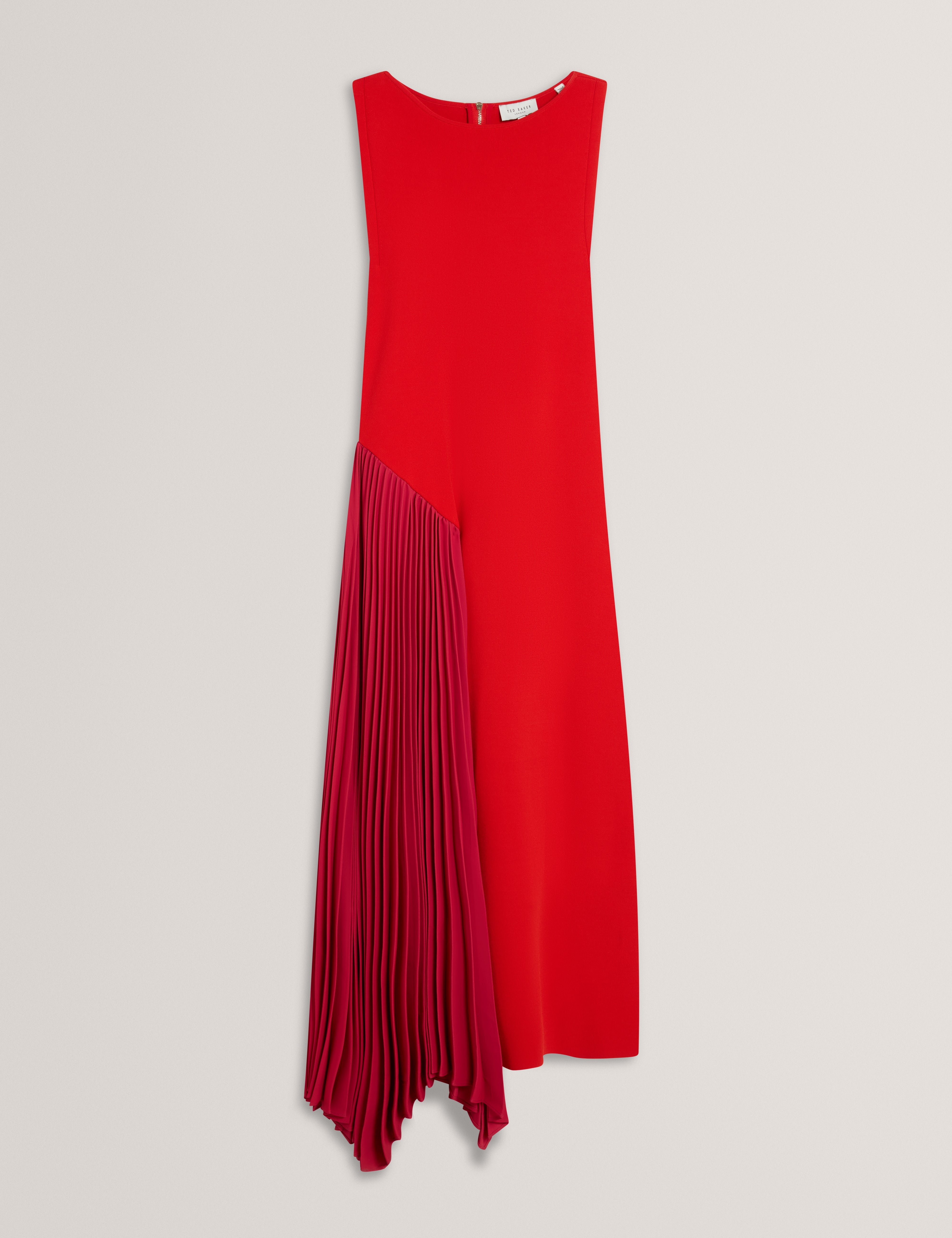 Zeera Sleeveless Knit Dress With Contrast Red