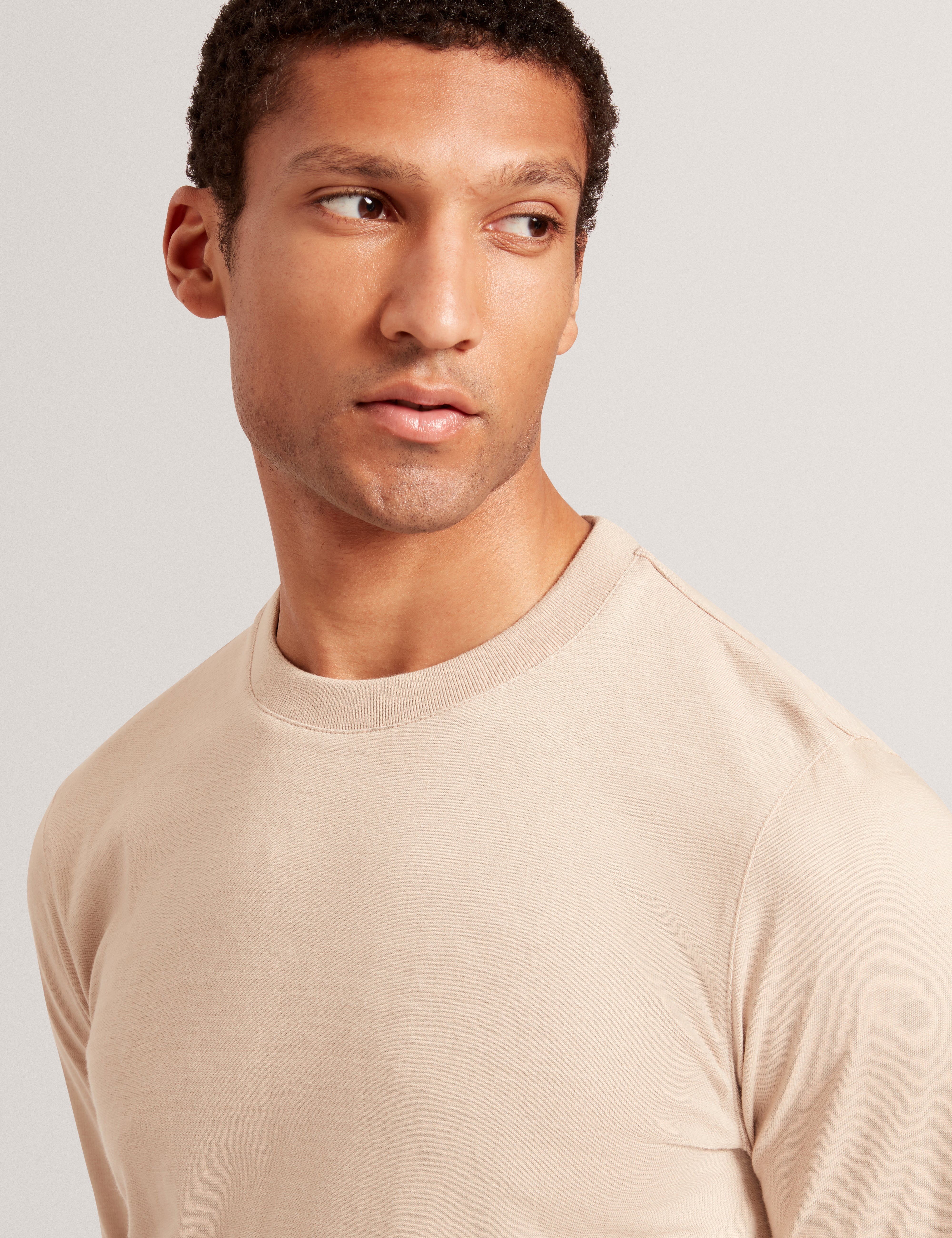 Friso Long Sleeve Ribstart Crew Neck Jumper Taupe