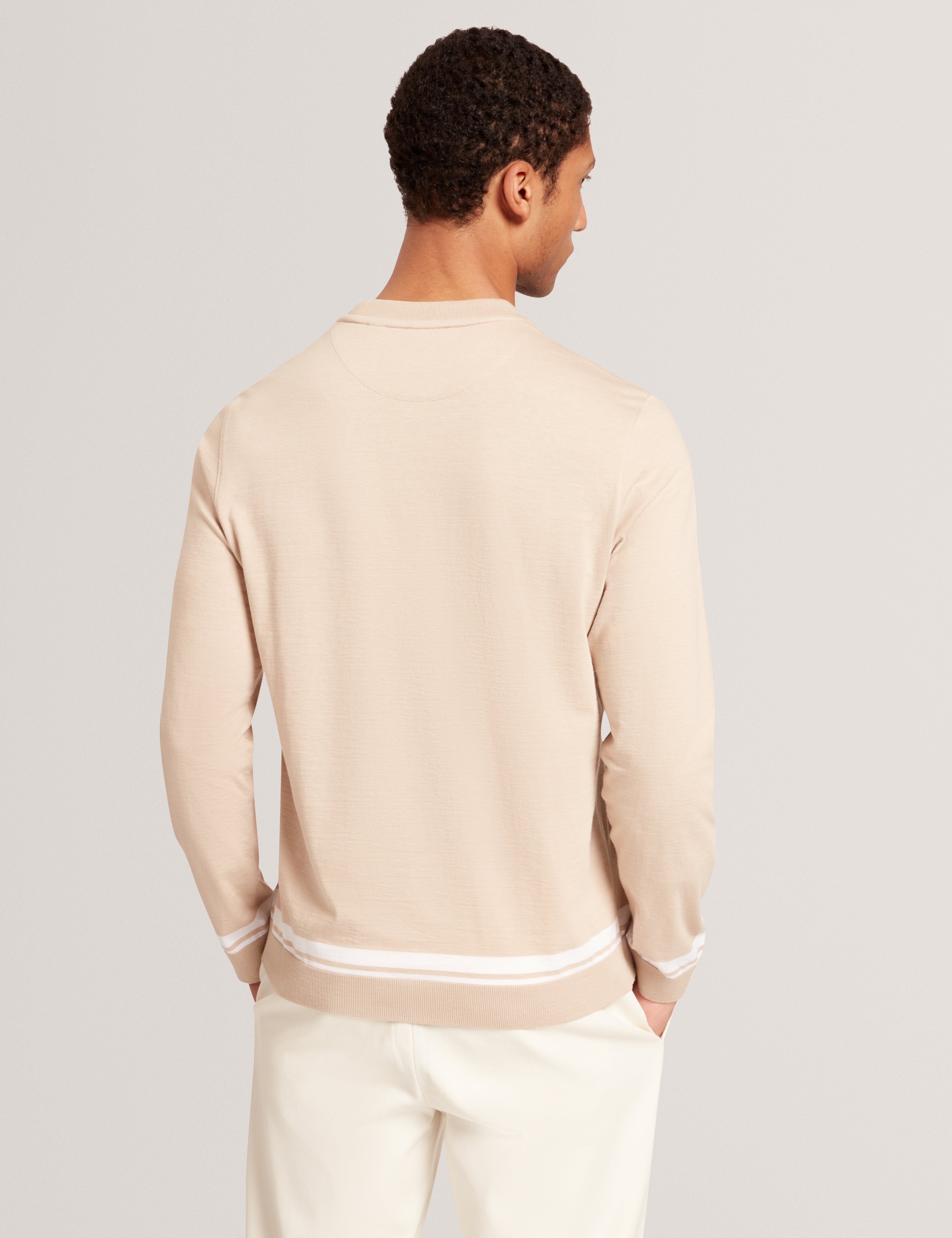 Friso Long Sleeve Ribstart Crew Neck Jumper Taupe